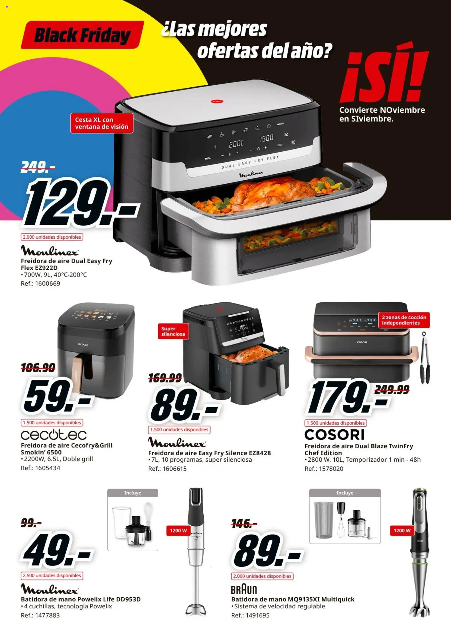 Media Markt Black Friday │ válido desde el 21.11.2025 | Página: 20 | Productos: Batidora, Freidora, Cesta