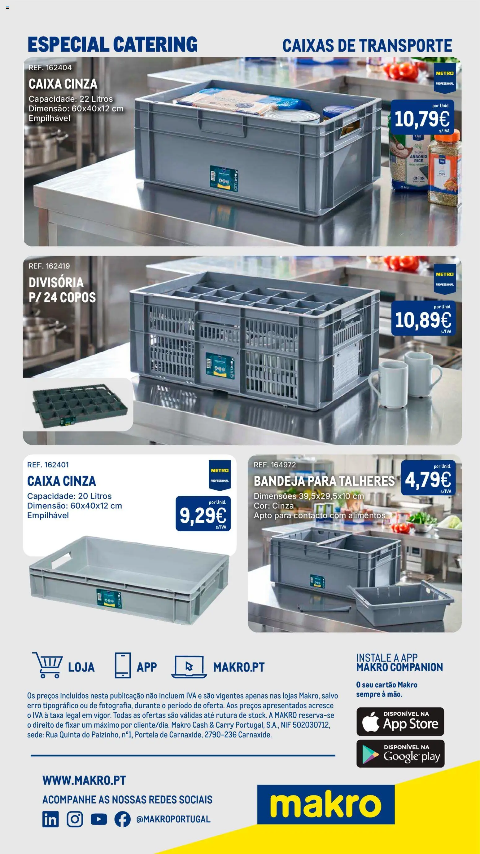 Makro Especial Catering │ válido de 15.04.2026 | Página: 56 | Produtos: Copos, Talheres, Bandeja, Caixa