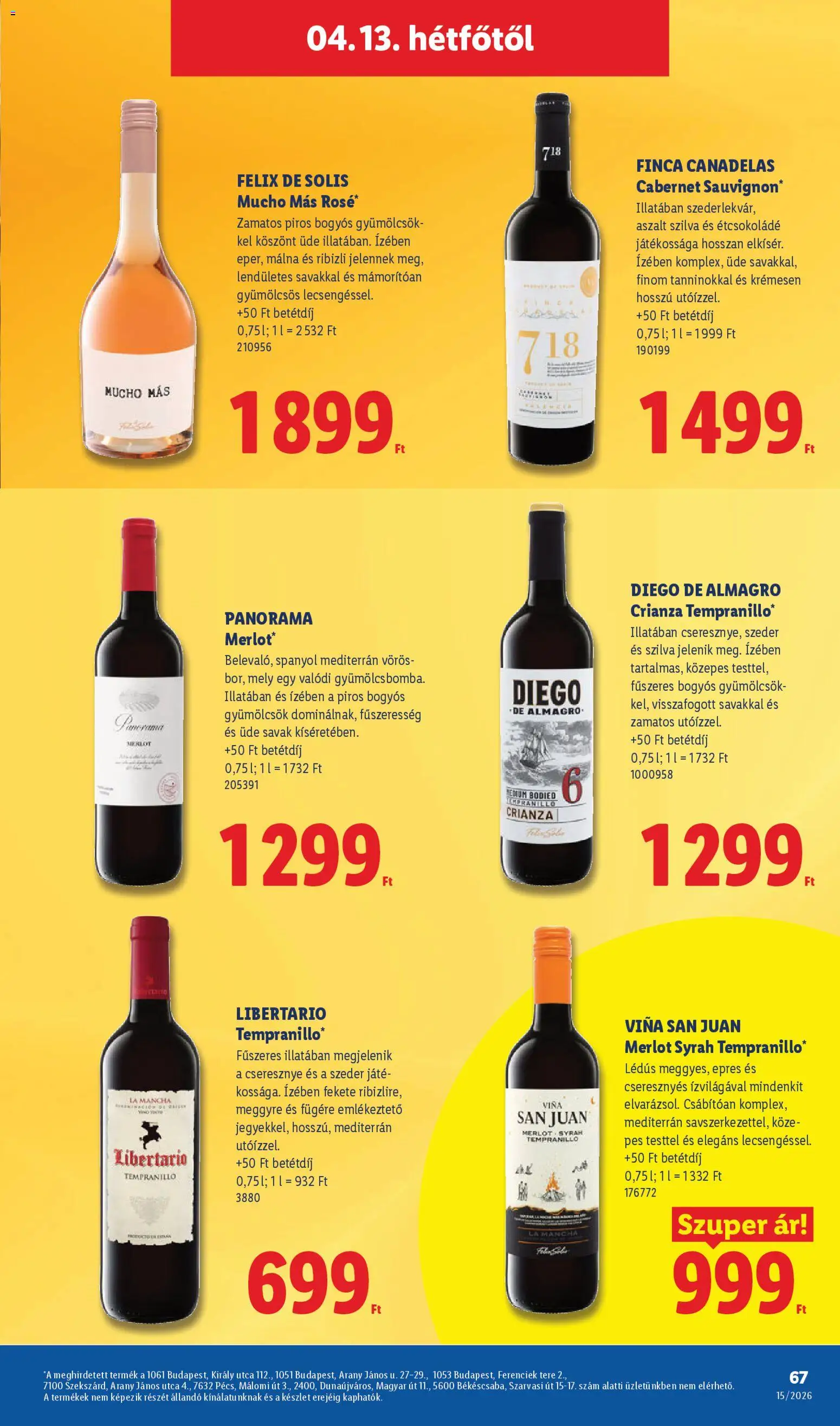 Lidl akciós ujság - amely érvényes a következő dátumtól: 09.04.2026 | Oldal: 67 | Termékek: Cseresznye, Szilva, Étcsokoládé, Aszalt szilva