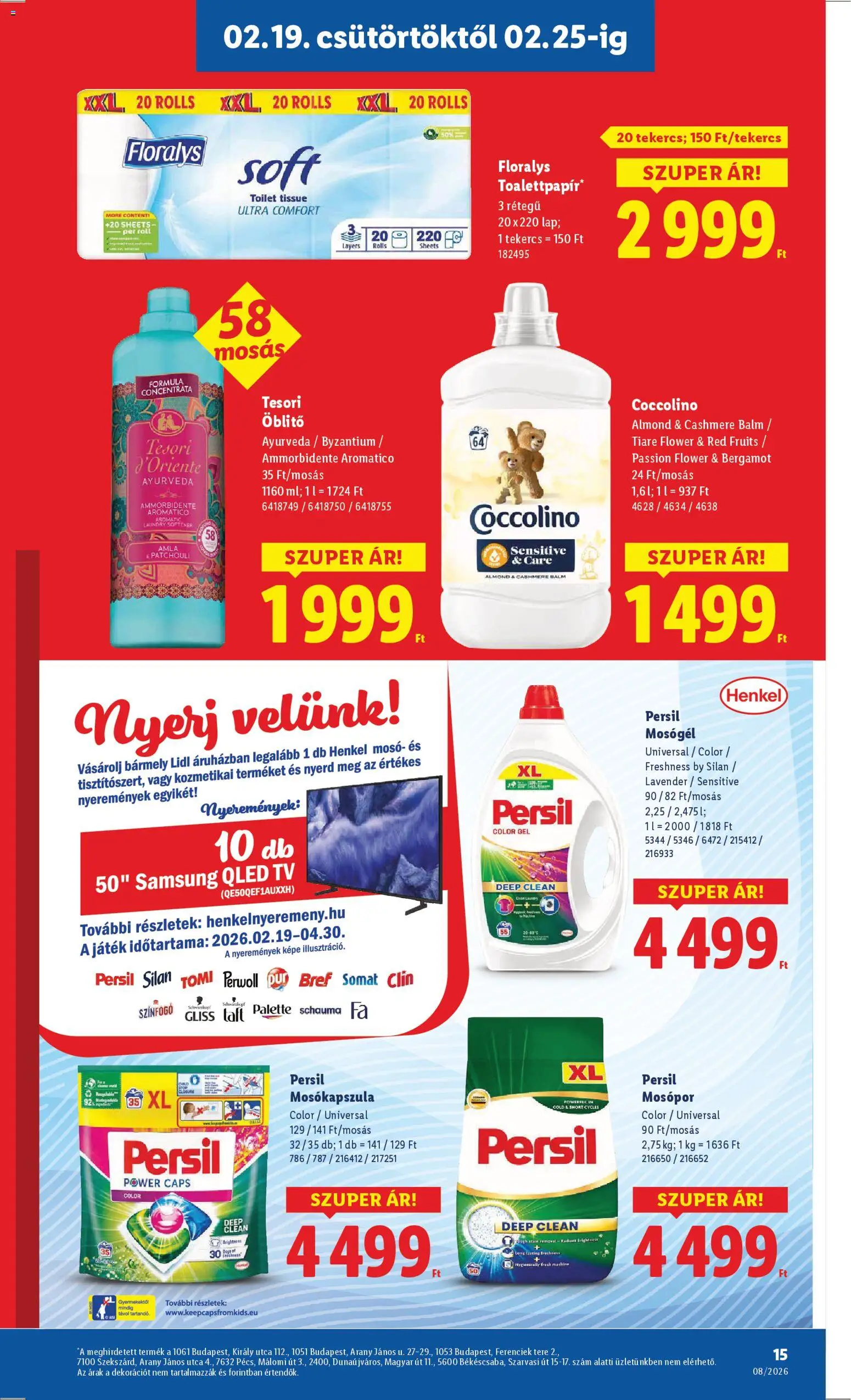 Lidl akciós ujság - amely érvényes a következő dátumtól: 19.02.2026 | Oldal: 15