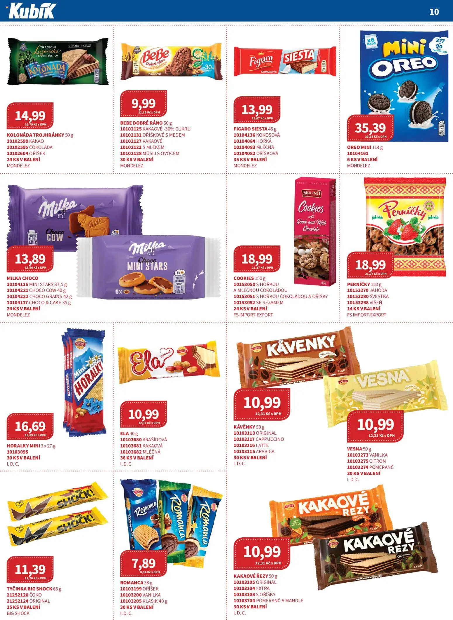 Kubík leták - Velkoobchod 04/2026 od 01.04.2026 | Strana: 10 | Produkty: Mandle, Müsli, Perníčky, Big Shock