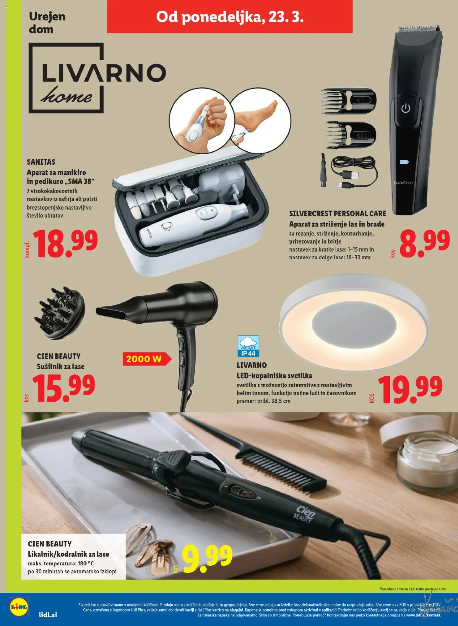 Novi Lidl katalog ponudbe – veljaven od 19.03.2026 | Stran: 66 | Izdelki: Svetilka, Sušilnik za lase