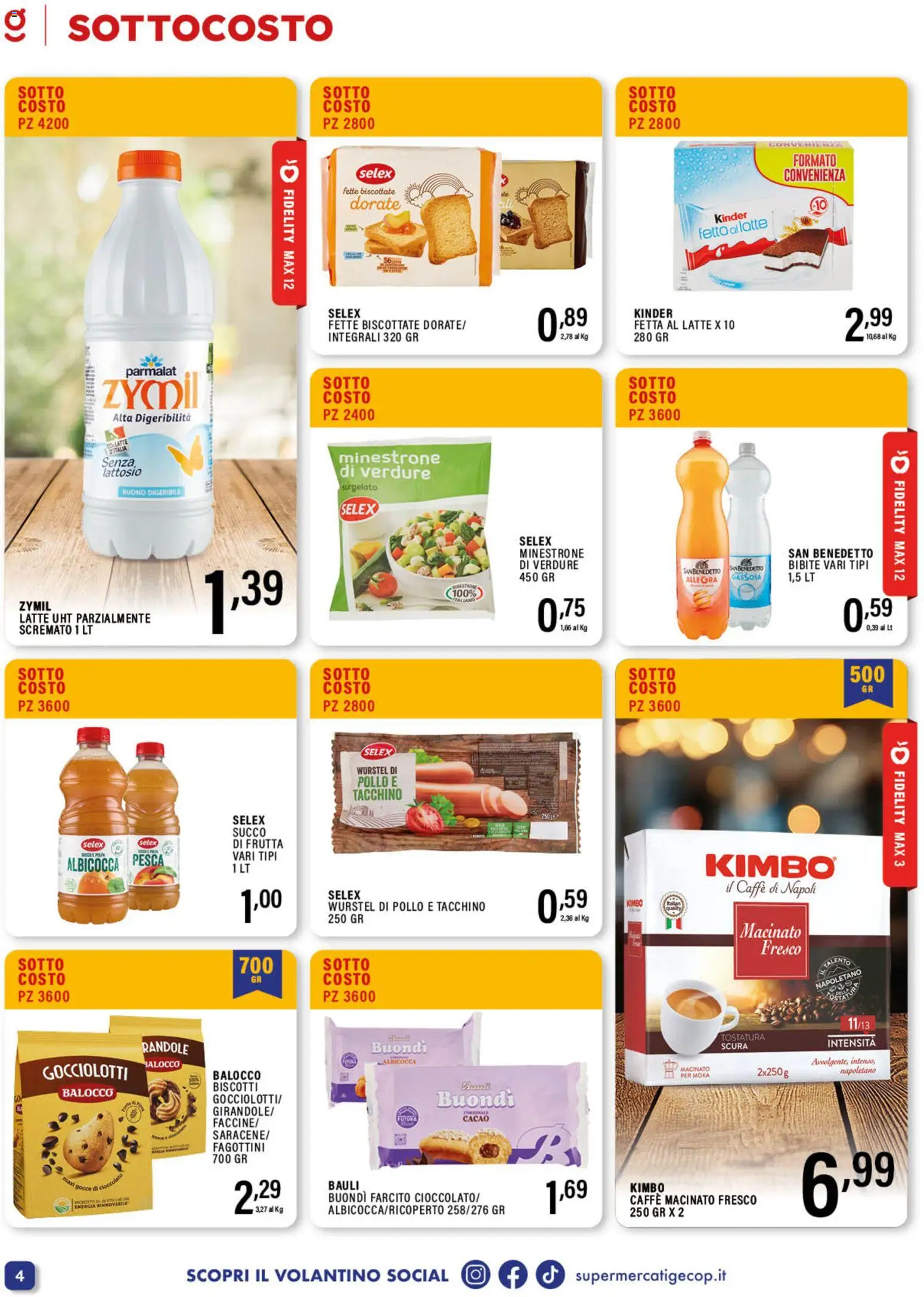 Volantino GECOP del 17.11.2025 | Pagina: 4 | Prodotti: Minestrone, Caffè, Biscotti, Latte