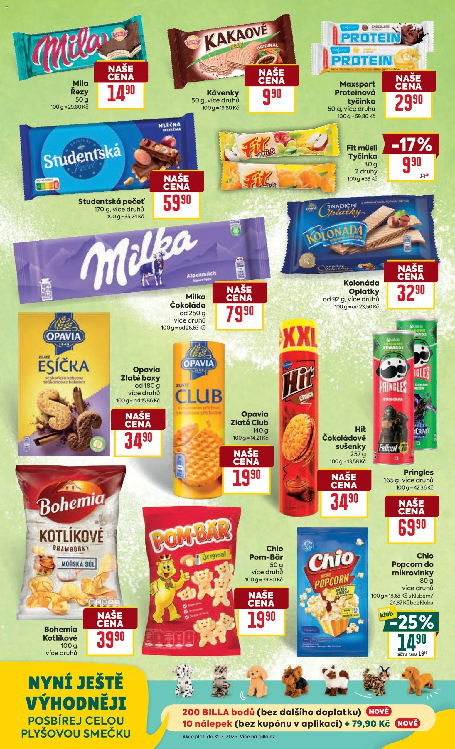 Billa Velký leták od 18.03.2026 | Strana: 25 | Produkty: Studentská pečeť, Mikrovlnky, Popcorn, Sušenky