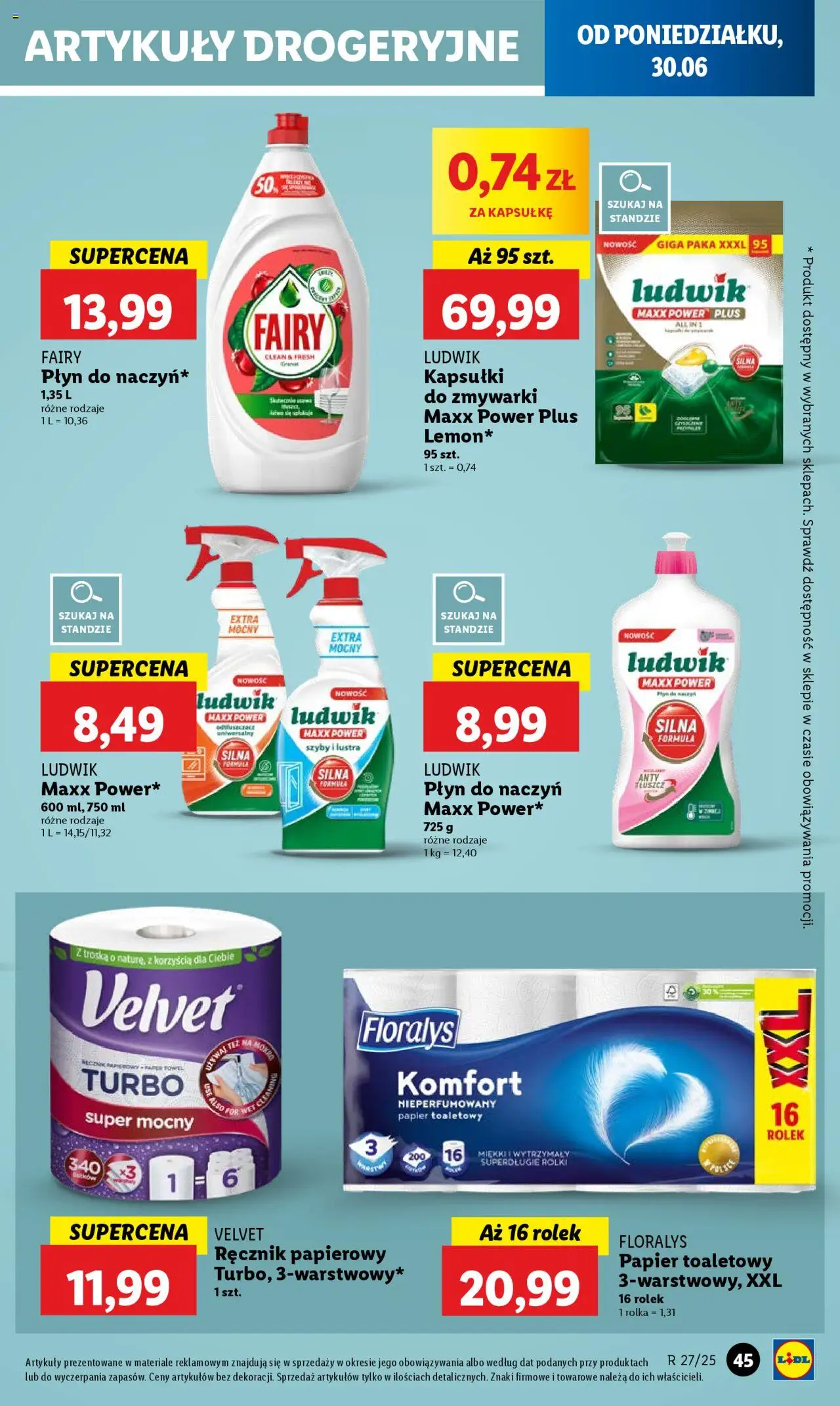 Lidl Gazetka od 30.06.2025 | Strona: 53 | Produkty: Papier toaletowy, Cleaner, Ręcznik papierowy, Kapsułki do zmywarki