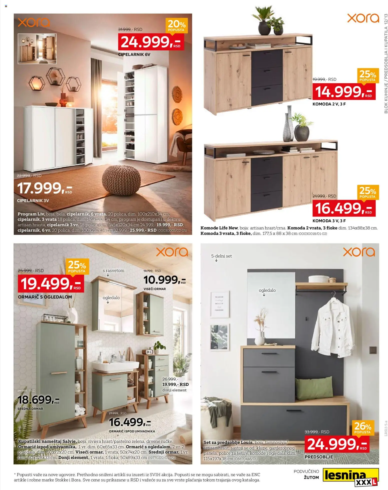 Lesnina XXXL katalog - važi od 27.10.2025 | Strana: 13 | Proizvode: Komoda, Vrata, Ormar, Ogledalo