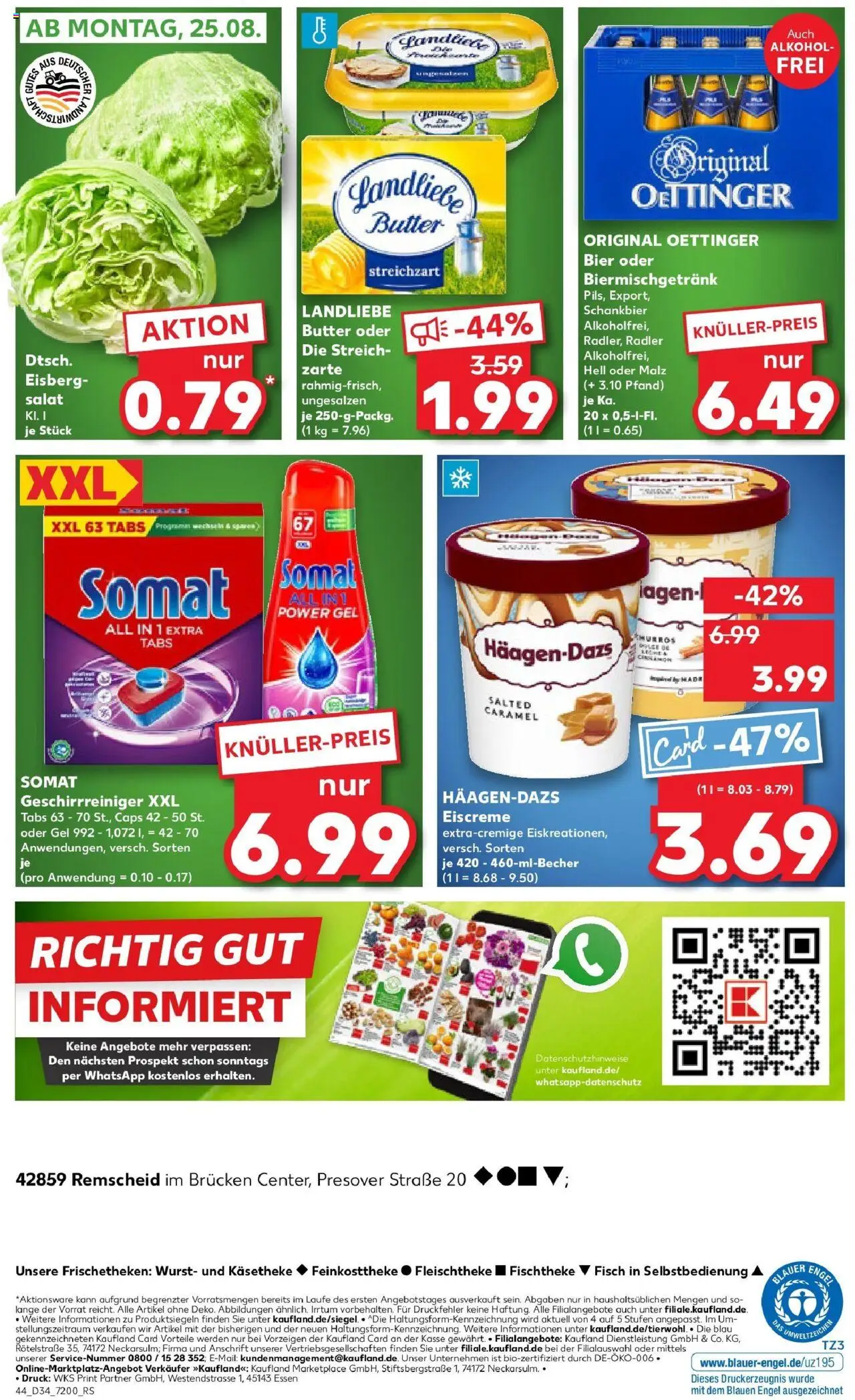 Kaufland prospekt Remscheid	 - gültig ab dem 21.08.2025 | Seite: 44 | Produkte: Bier, Fisch, Radler, Salat