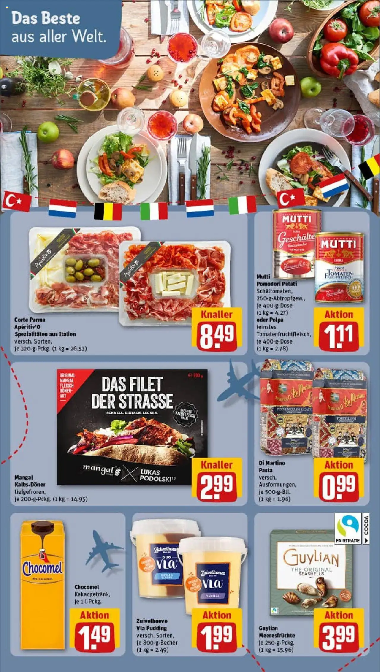 Rewe prospekt Köln / Neustadt-Süd	 – gültig ab 13.10.2025 | Seite: 14 | Produkte: Meeresfrüchte, Chocomel, Pasta, Fleisch