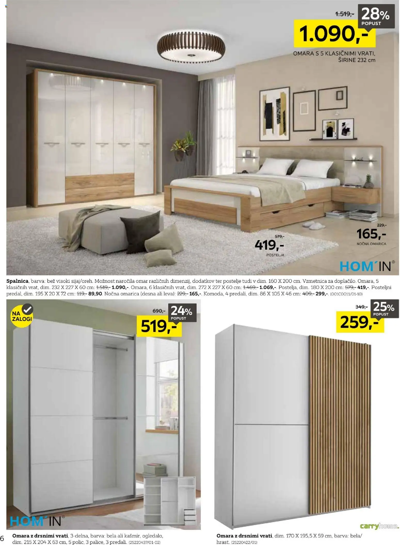 Novi XXXL Lesnina katalog ponudbe – veljaven od 19.01.2026 | Stran: 6 | Izdelki: Postelja, Omara, Barva, Omarica