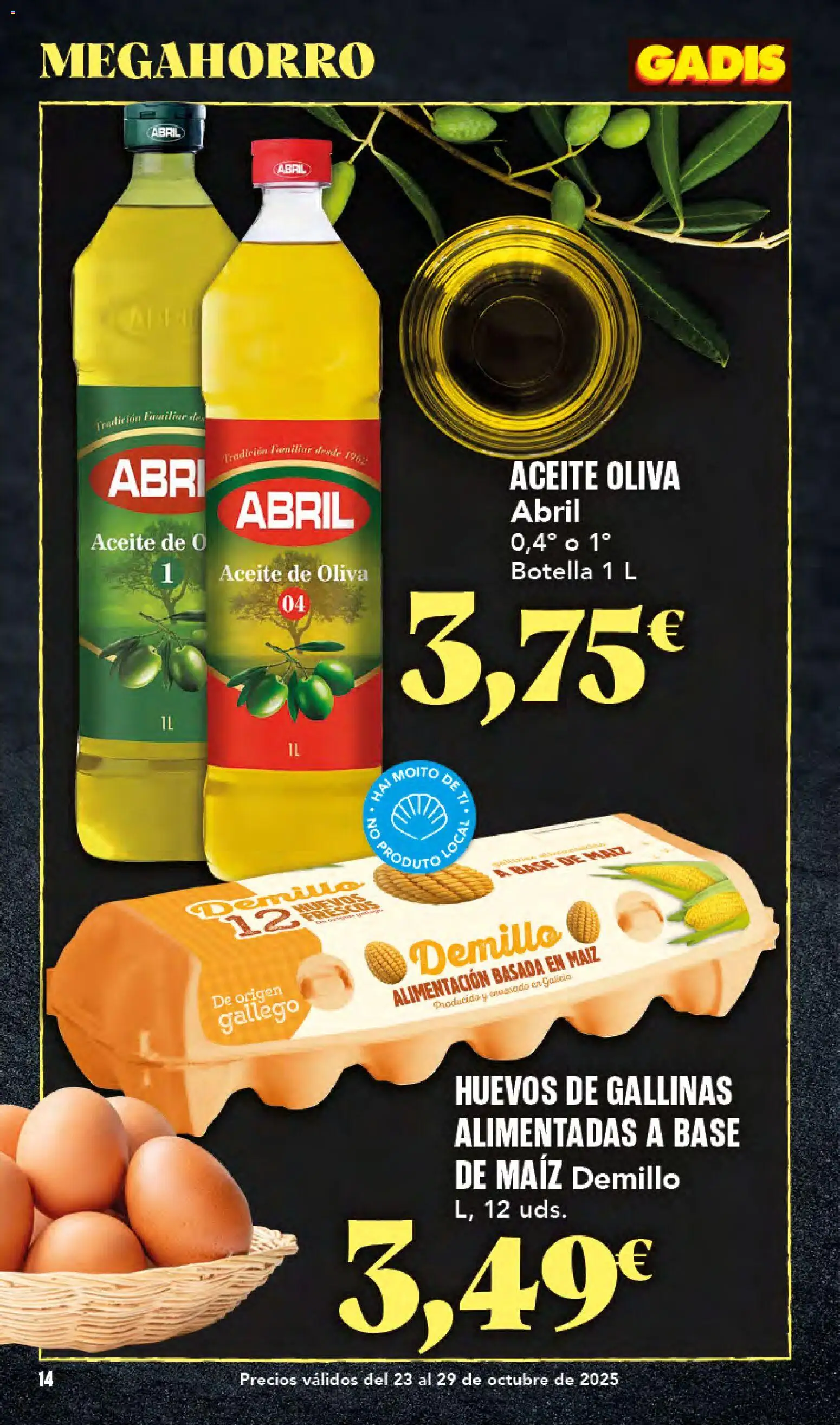 Gadis folleto │ válido desde el 23.10.2025 | Página: 14 | Productos: Huevos, Aceite, Aceite de oliva