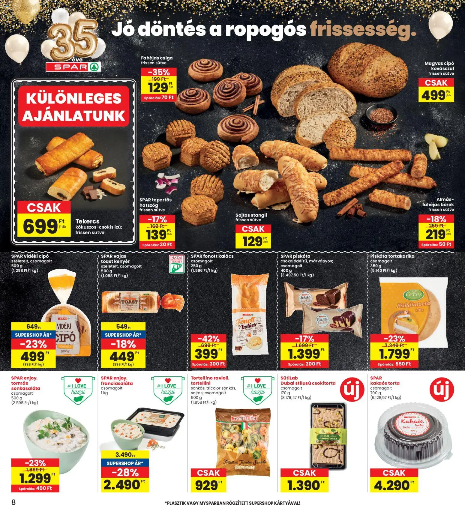 Interspar akciós ujság - amely érvényes a következő dátumtól: 26.03.2026 | Oldal: 8 | Termékek: Piskóta, Stangli, Kalács, Kenyér