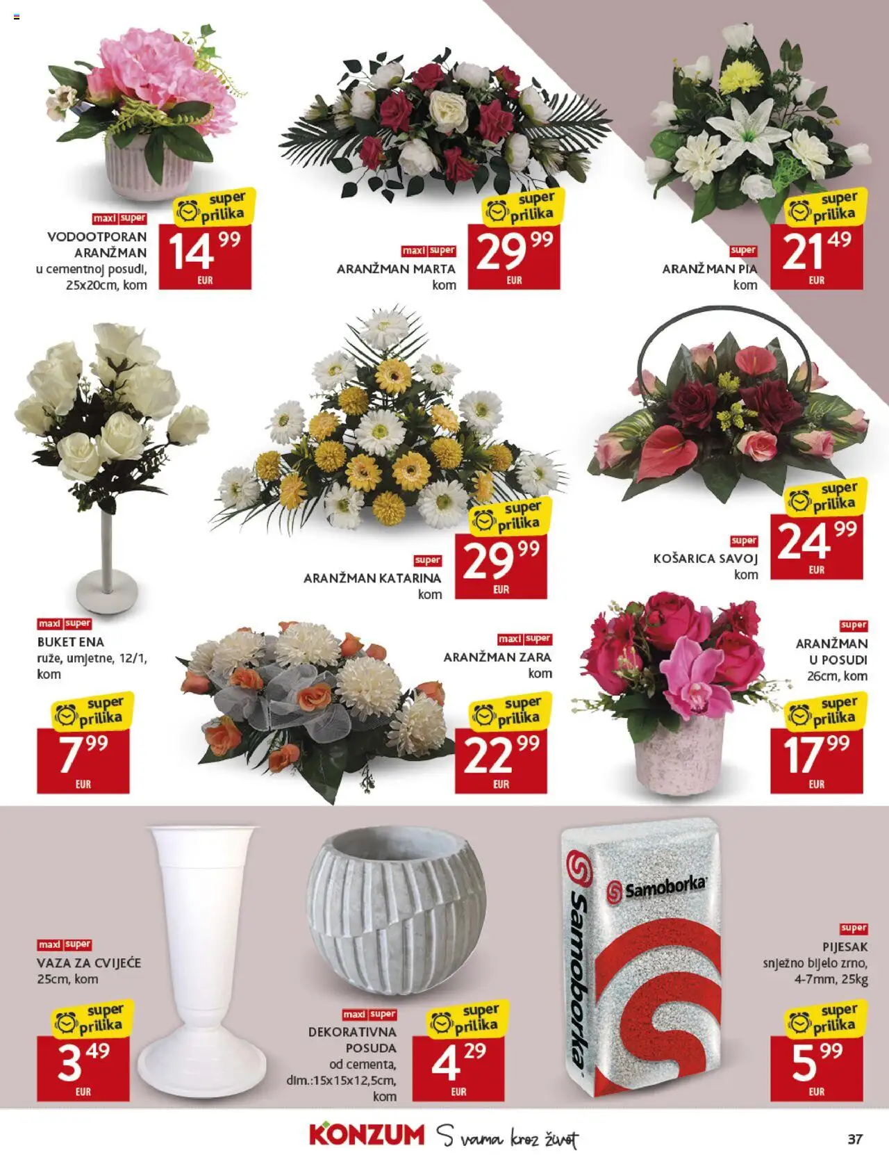 Konzum katalog | vrijedi od 15.10.2025 | Stranica: 37 | Proizvodi: Cvijeće, Vaza
