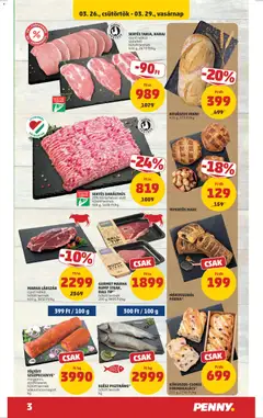 SERTÉS TARJA, KARAJ, csont nélkül szeletelt hűtött termék 400 g, 2473 Ft/kg - amely érvényes a következő dátumtól: 26.03.2026 | Oldal: 3 | Termékek: Karaj