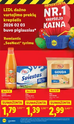 LIDL leidinys galioja nuo 09.03.2026 | Puslapis: 16 | Prekių: Sūris, Sviestas, Sultys, Krepšelis