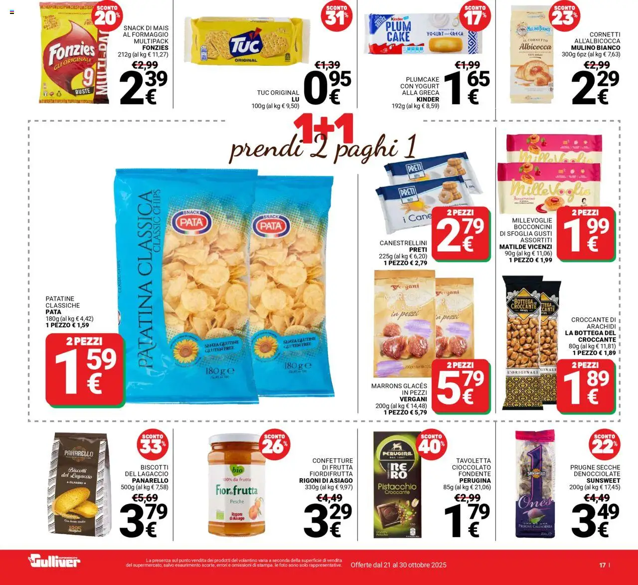 Volantino Gulliver del 21.10.2025 | Pagina: 17 | Prodotti: Yogurt, Cioccolato, Biscotti, Plumcake