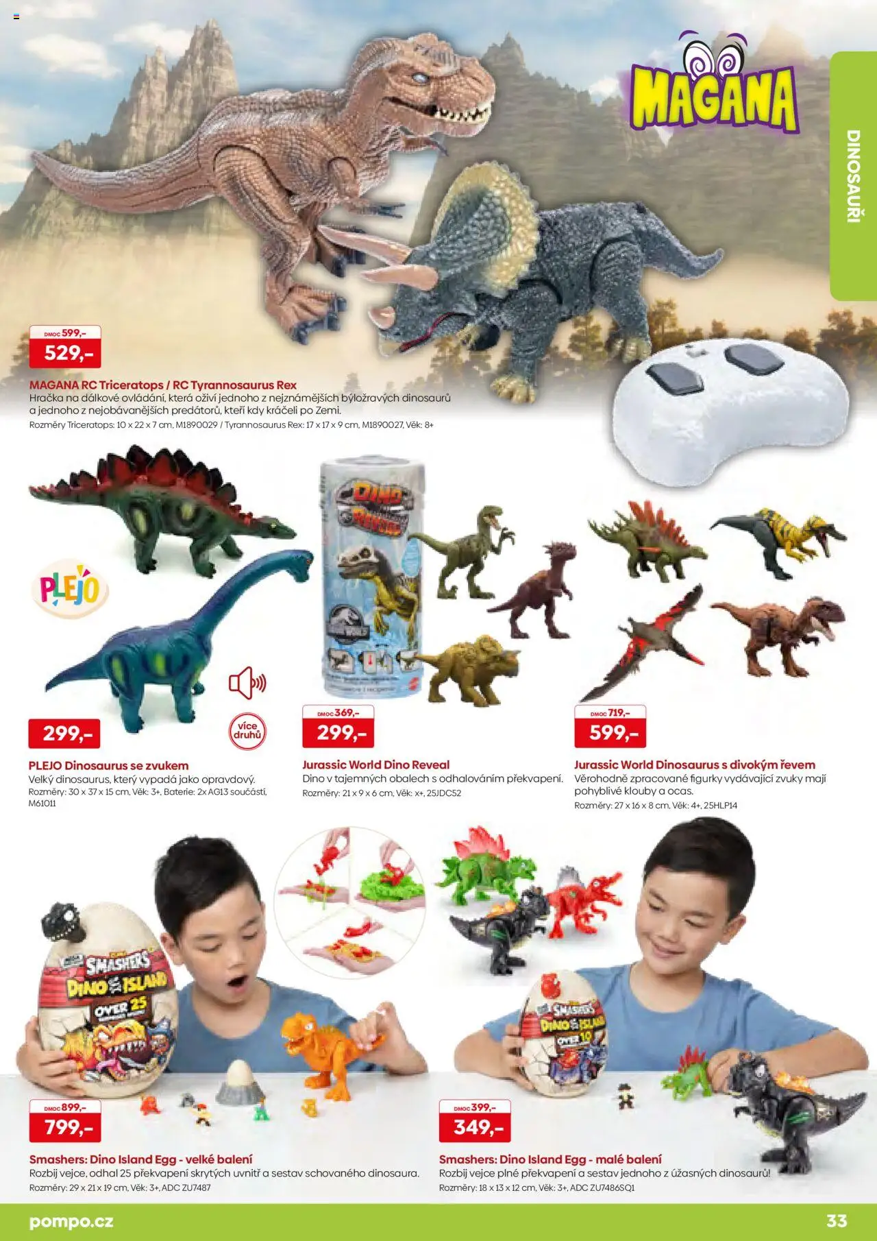 POMPO katalog Léto 2025 od 16.05.2025 | Strana: 33 | Produkty: Dinosaurus, Vejce, Dinosauři, Figurky