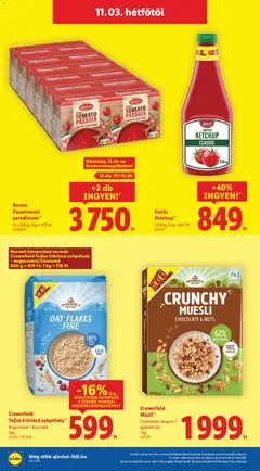 Crownfield Teljes kiőrlésű zabpehely** Nagyszemű /kisszemű, 1kg - amely érvényes a következő dátumtól: 30.10.2025 | Oldal: 60