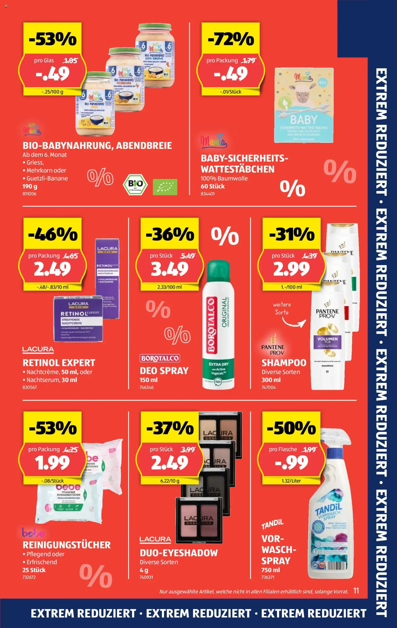 Aldi Aktionen – gültig ab 24.12.2025 | Seite: 11 | Produkte: Wattestäbchen, Shampoo, Reinigungstücher