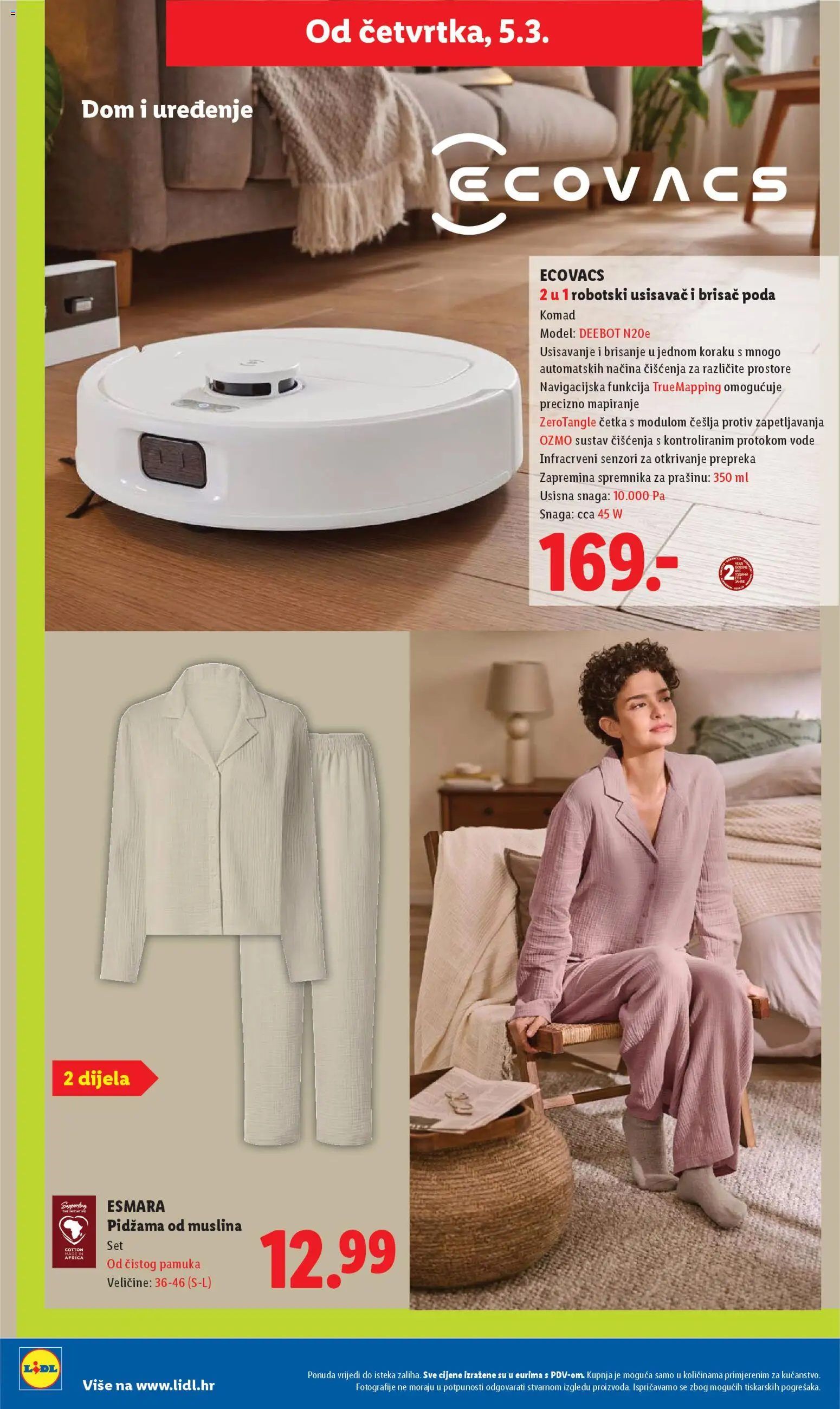 Lidl katalog | vrijedi od 02.03.2026 | Stranica: 36 | Proizvodi: Usisavač, Robot, Četka, Pidžama