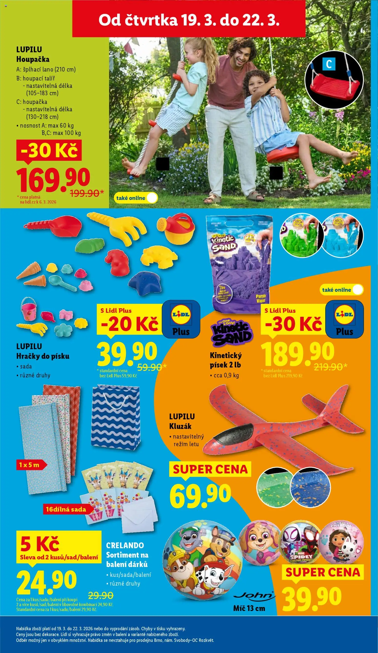 Lidl leták - Spotřební zboží od 19.03.2026 | Strana: 19 | Produkty: Písek, Hračky, Talíř, Kluzák