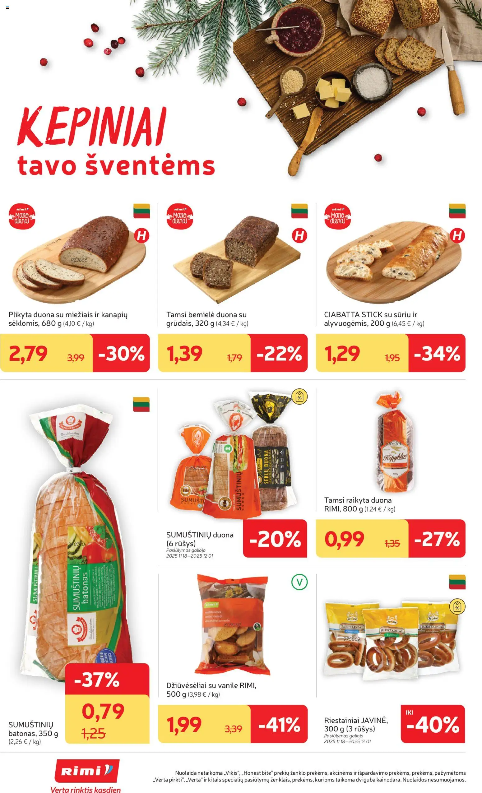 Rimi akcijos nuo 18.11.2025 | Puslapis: 16 | Prekių: Batonas, Duona