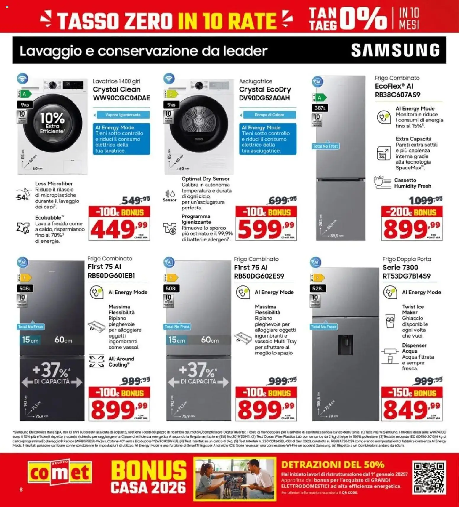 Volantino Comet del 09.04.2026 | Pagina: 8 | Prodotti: Ripiano, Lavatrice, Data, Samsung