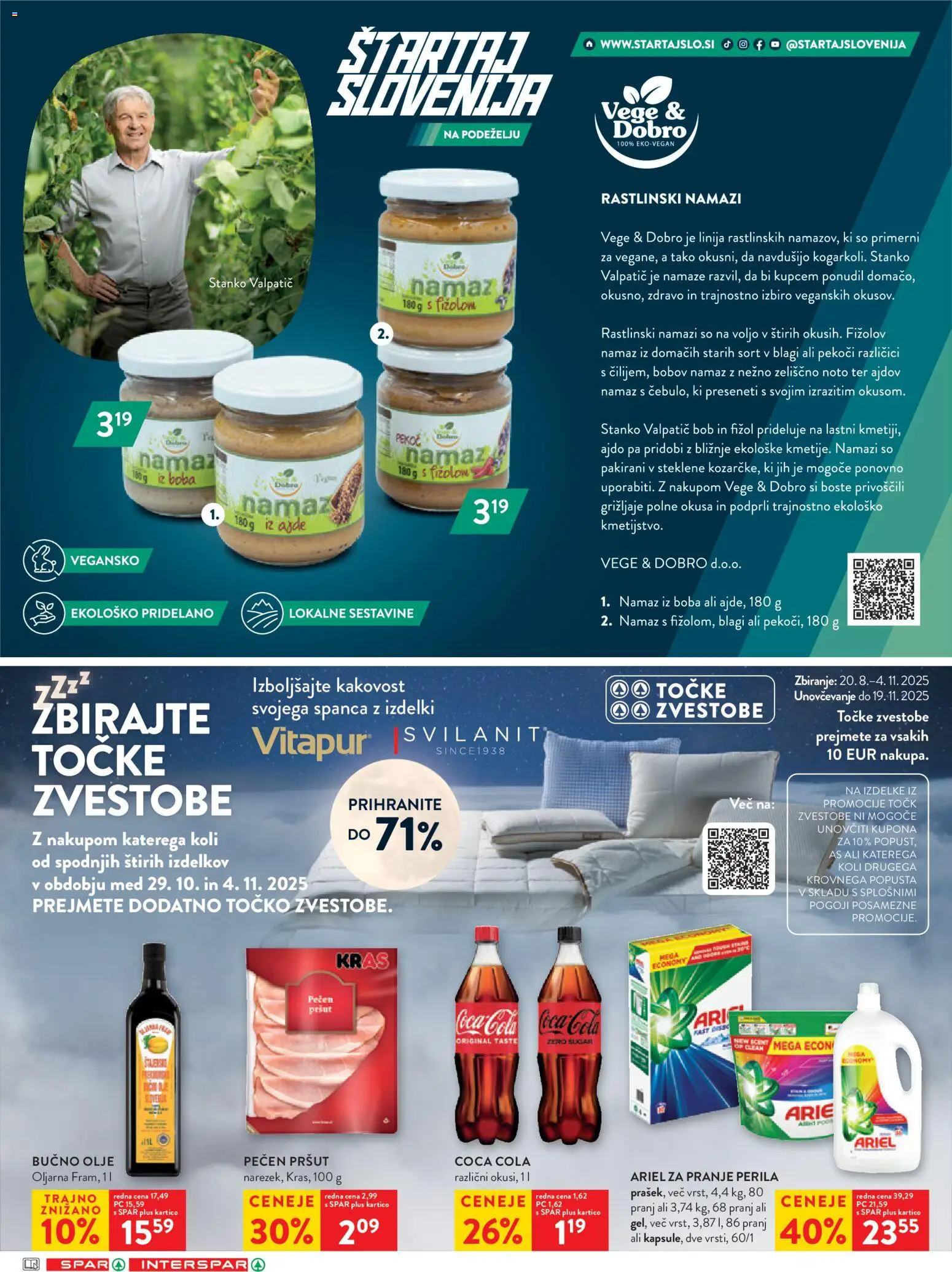 Novi Spar katalog ponudbe – veljaven od 29.10.2025 | Stran: 18 | Izdelki: Pršut, Bučno olje, Namaz, Olje