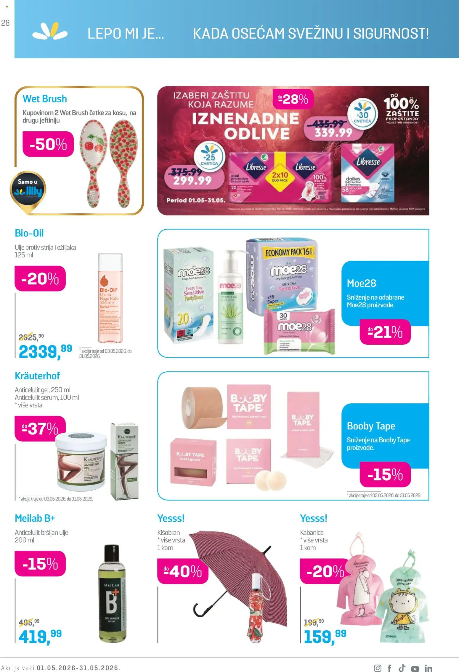 Lilly drogerie katalog - važi od 01.05.2026 | Strana: 28 | Proizvode: Kišobran, Kabanica, Ulje