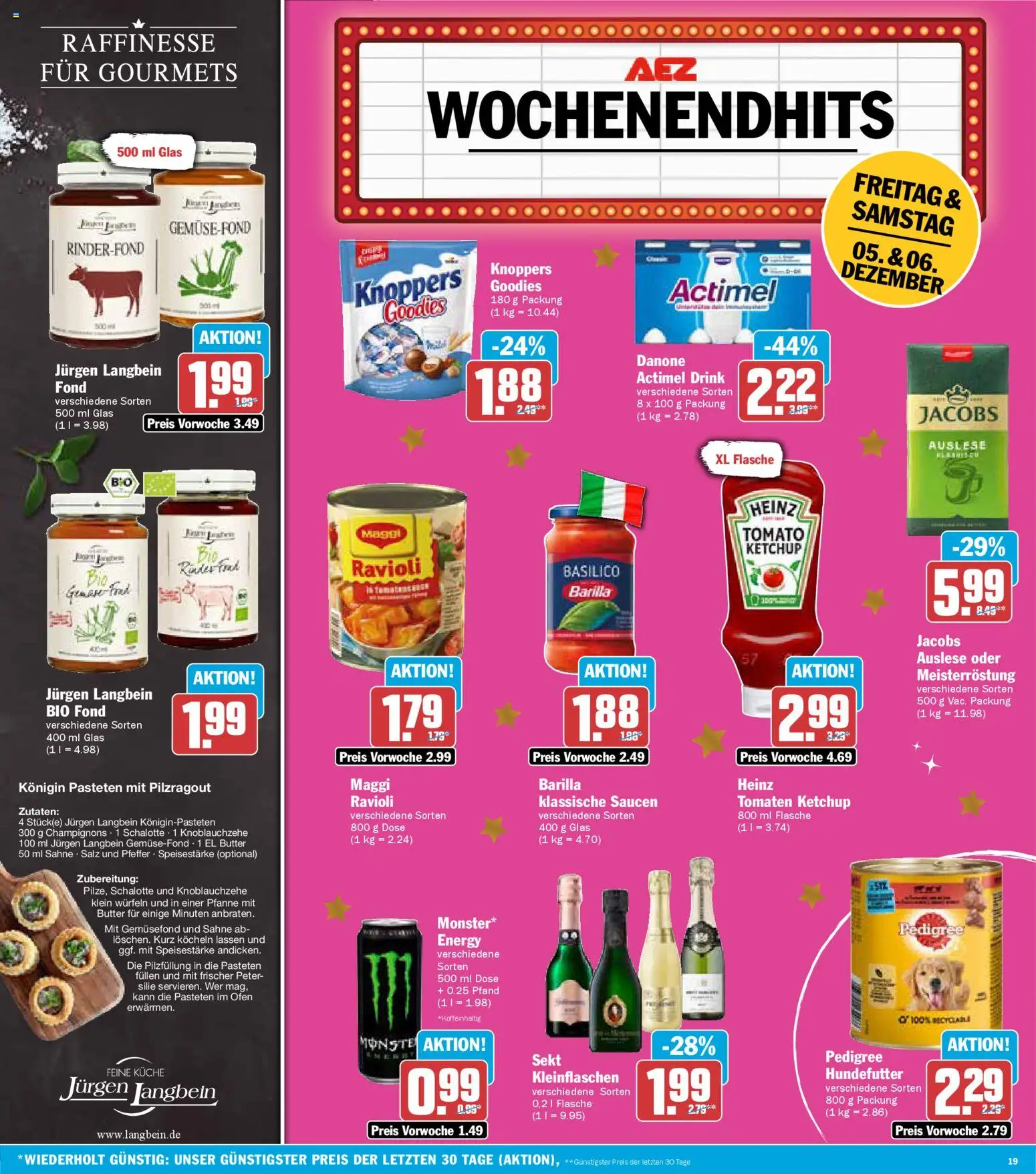 AEZ Prospekt 	 – gültig ab 01.12.2025 | Seite: 19 | Produkte: Butter, Pfeffer, Ketchup, Sahne