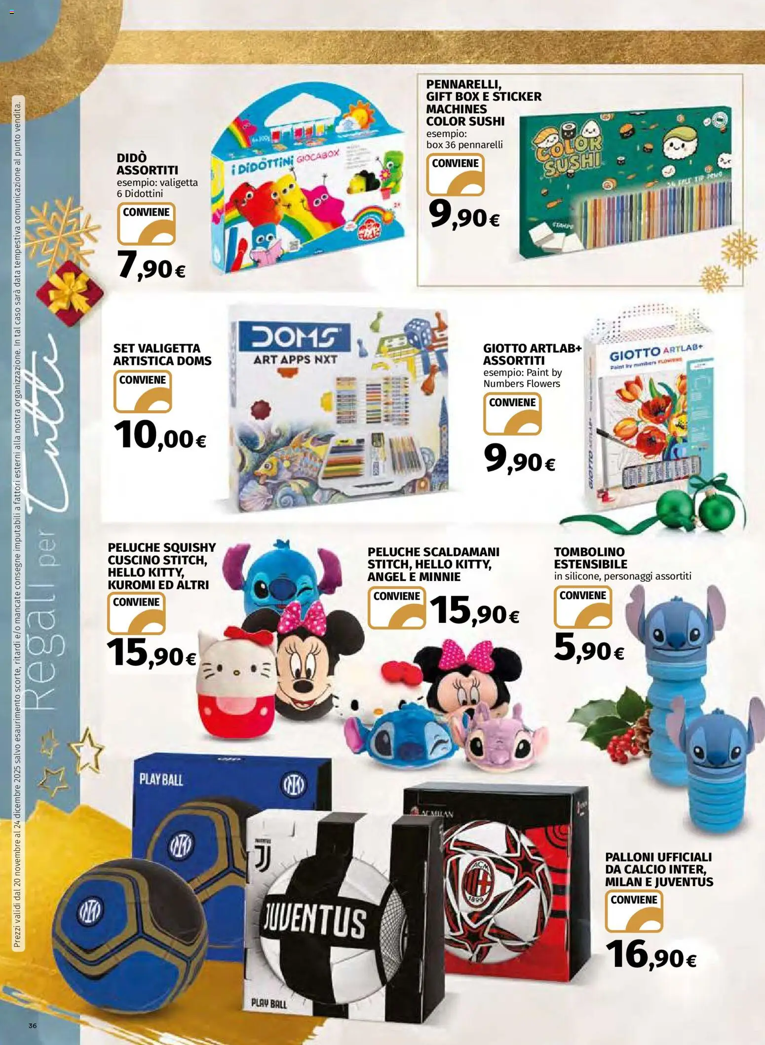 Volantino Ipercoop del 20.11.2025 | Pagina: 36 | Prodotti: Peluche, Data, Valigetta, Sushi