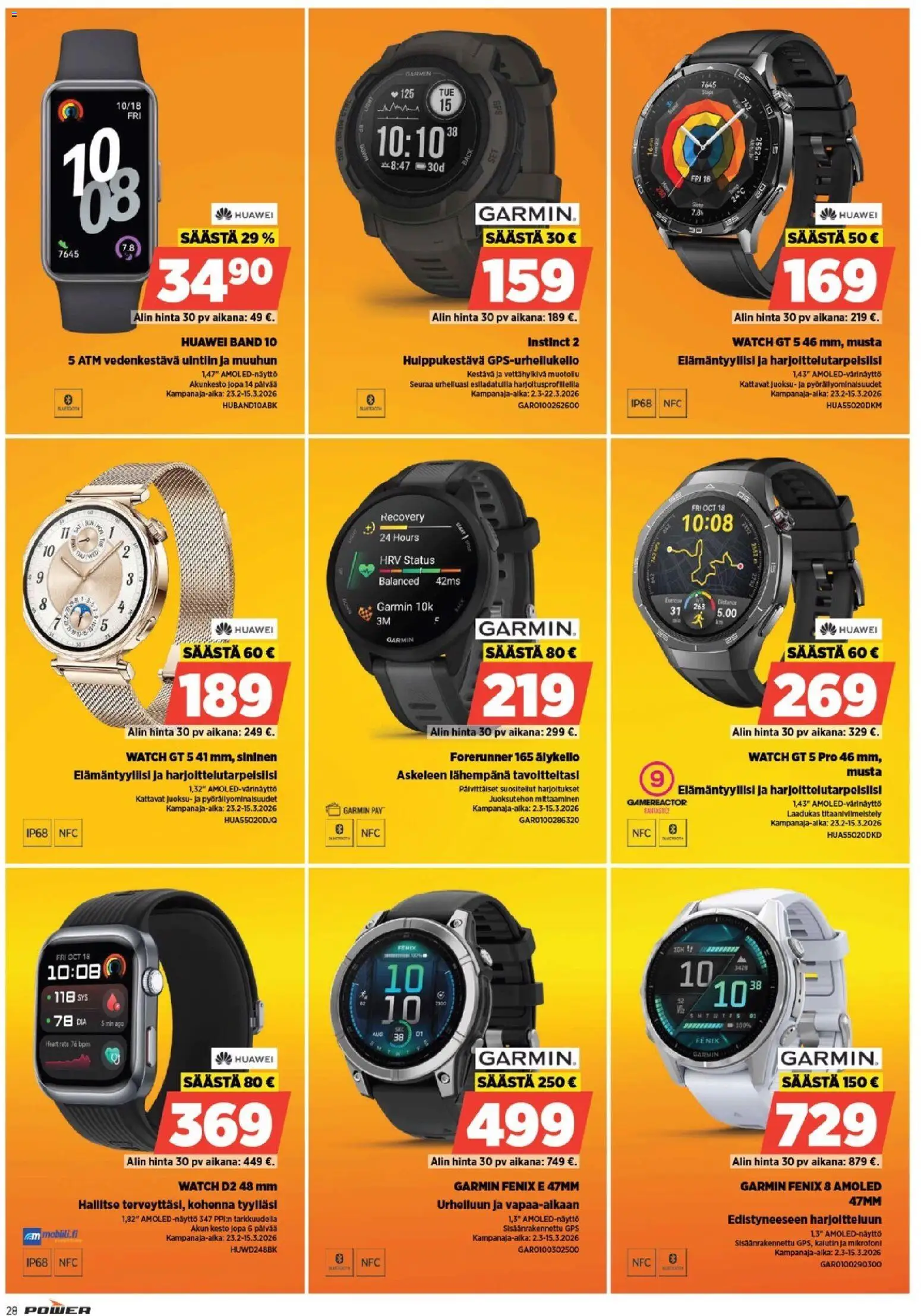 Power tarjoukset – voimassa 09.03.2026 alkaen | Sivu: 28 | Tuotteet: Mikrofoni, Älykello