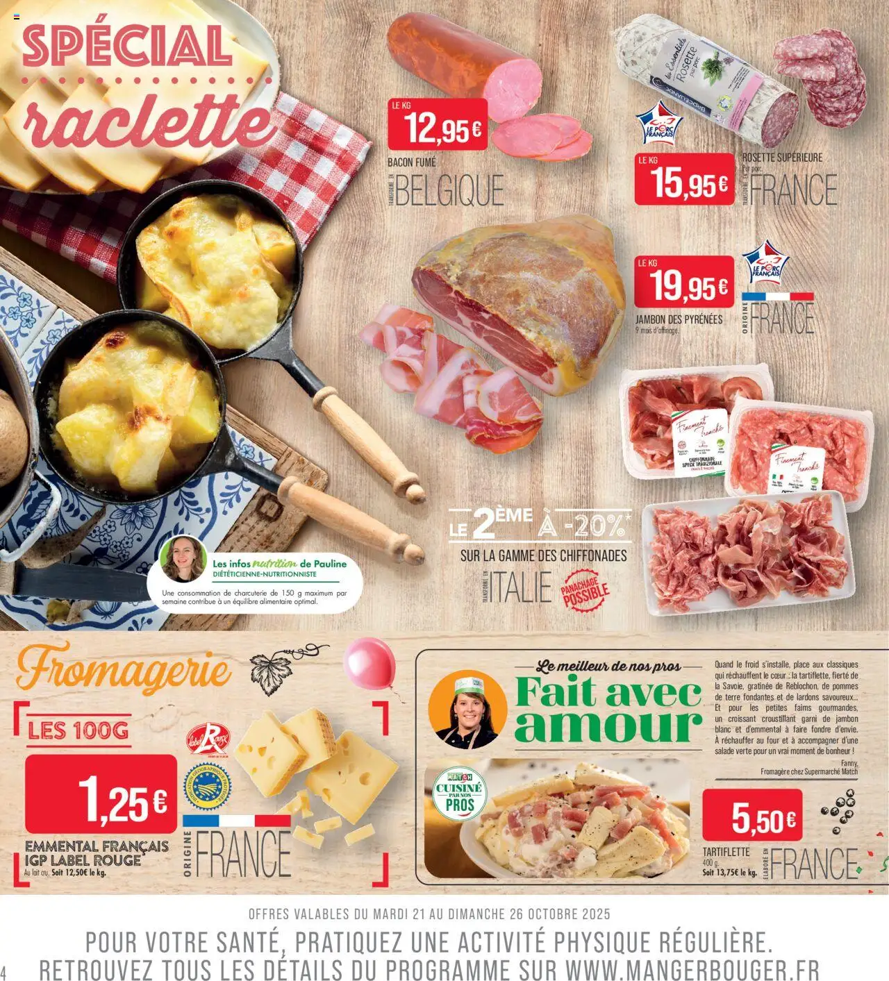 {H1} | Page: 4 | Produits: Four, Jambon blanc, Emmental, Pommes