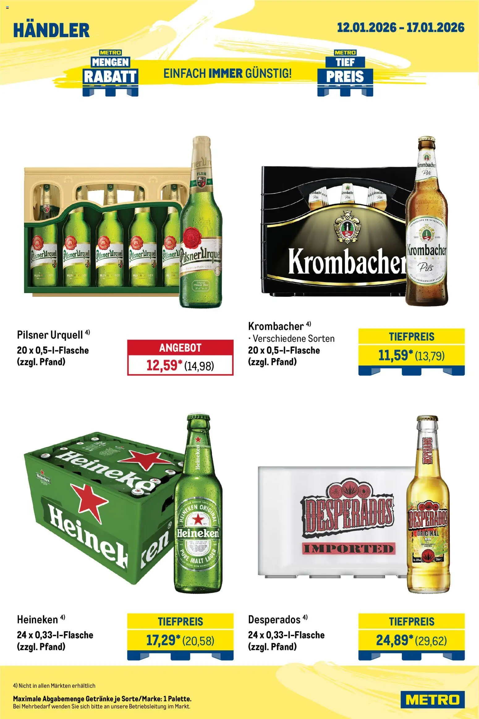 Metro  Wochen-Angebote Händler – gültig ab 12.01.2026 | Seite: 6 | Produkte: Bier, Pils, Heineken, Pilsner urquell