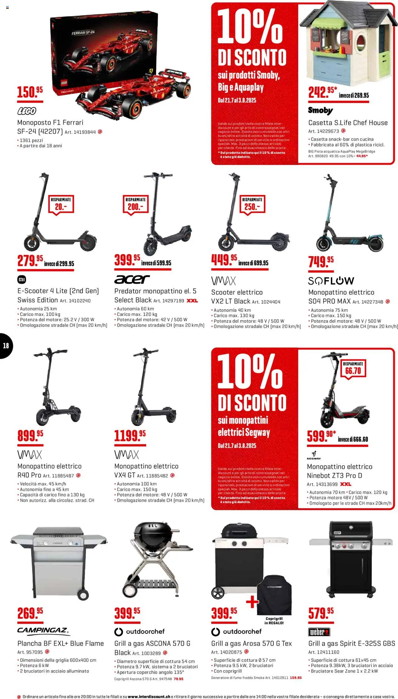 Interdiscount Aktionen IT ab 21.07.2025 | Seite: 18 | Produkte: Scooter, Grill