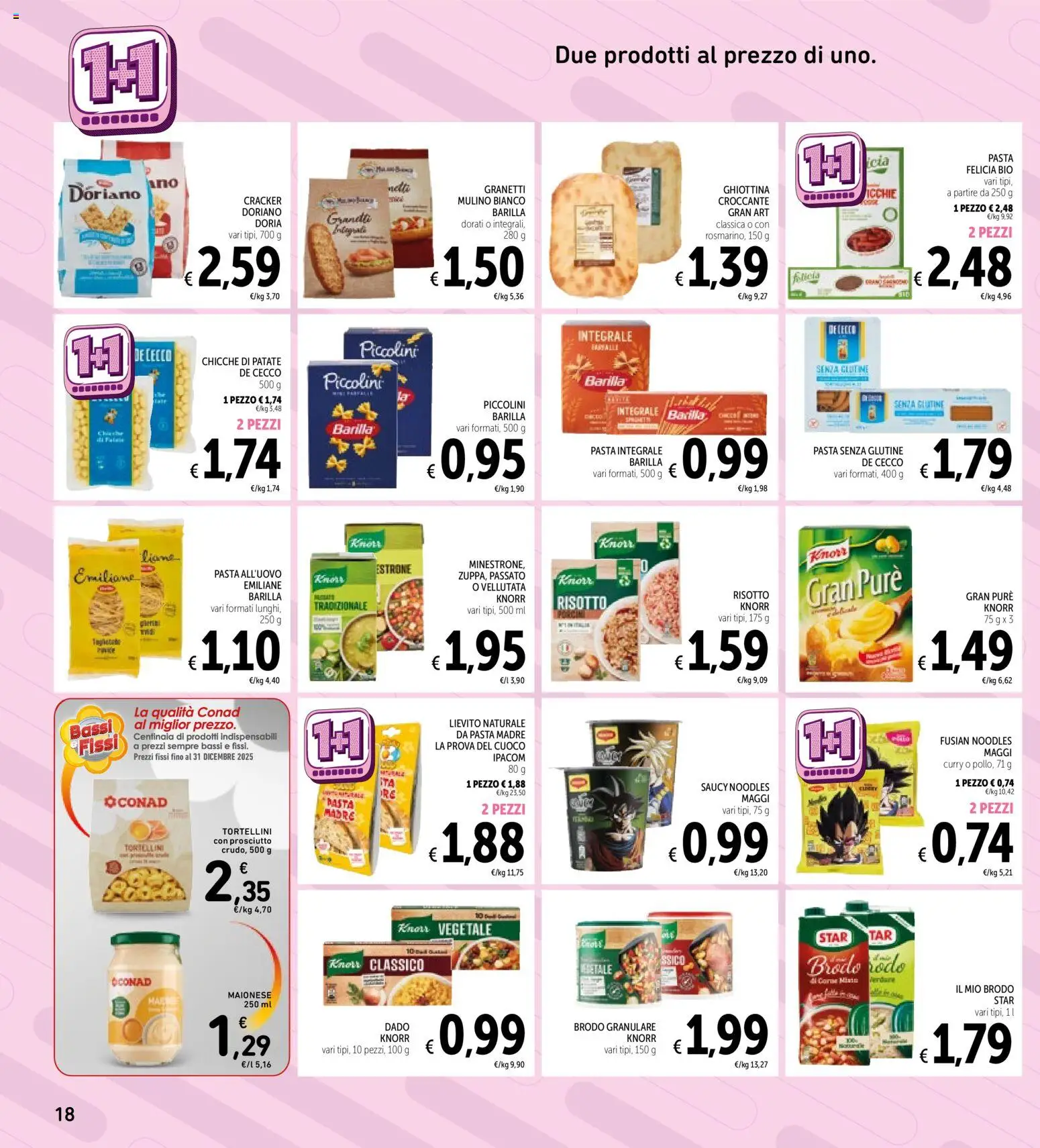 Volantino Spazio Conad del 11.11.2025 | Pagina: 18 | Prodotti: Pasta senza glutine, Patate, Prosciutto, Pasta