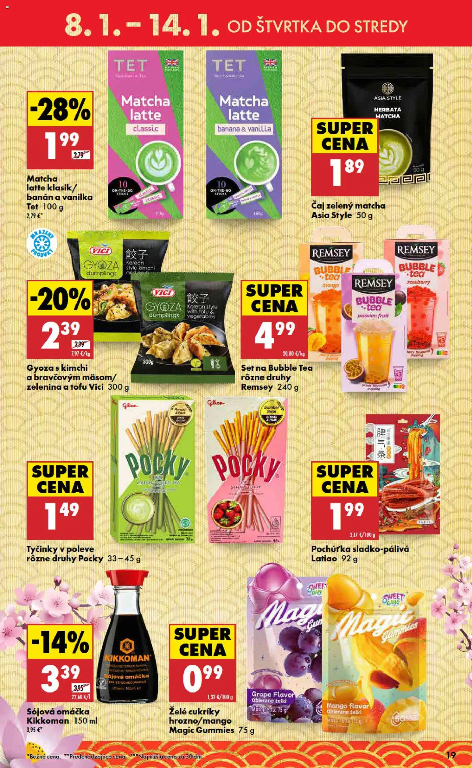 Nové Biedronka akcie – leták je platný od 08.01.2026 | Strana: 19 | Produkty: Čaj, Tofu, Cukríky, Mango