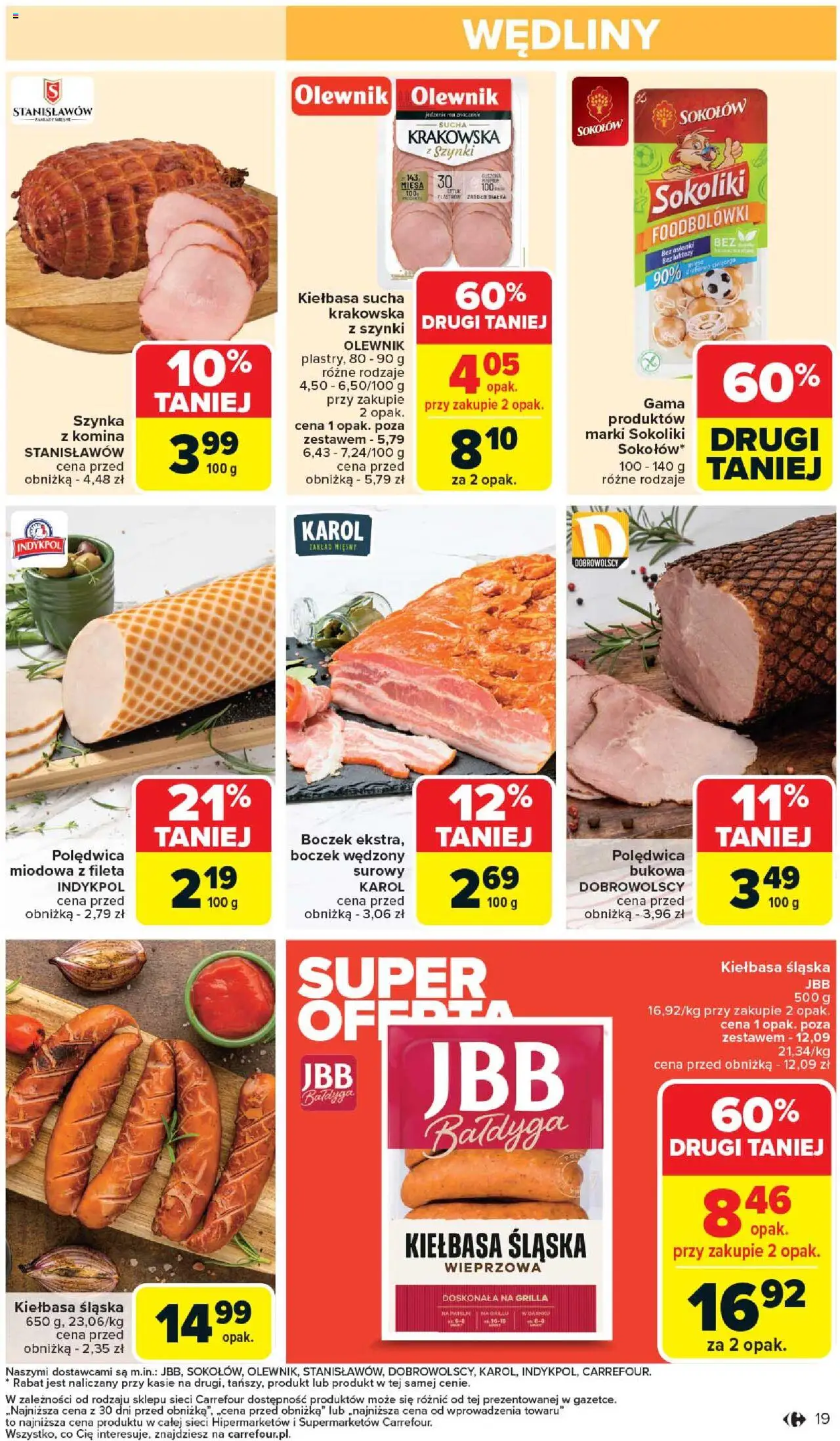 Carrefour Gazetka od 02.06.2025 | Strona: 21 | Produkty: Kiełbasa, Szynka, Kiełbasa śląska, Wędliny