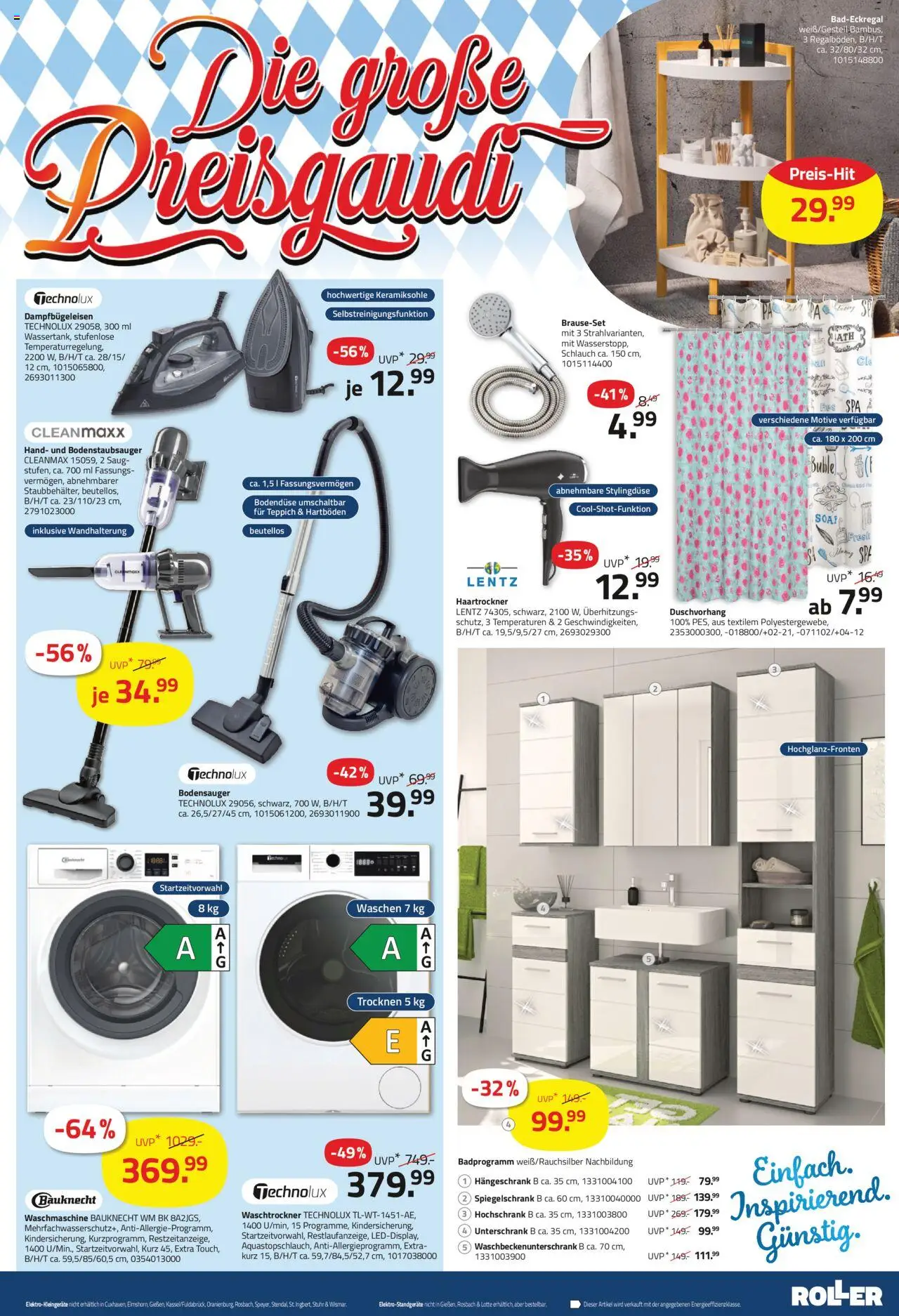 Roller Prospekt 	 – gültig ab 28.09.2025 | Seite: 13 | Produkte: Haartrockner, Teppich, Spiegelschrank, Waschtrockner