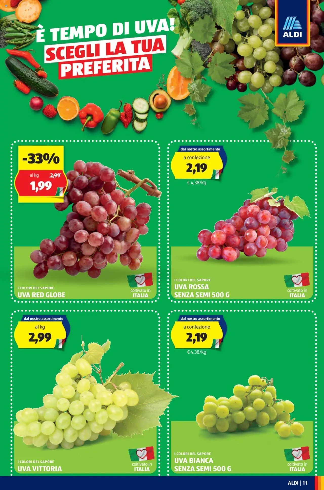 Volantino Aldi del 11.08.2025 | Pagina: 11 | Prodotti: Uva