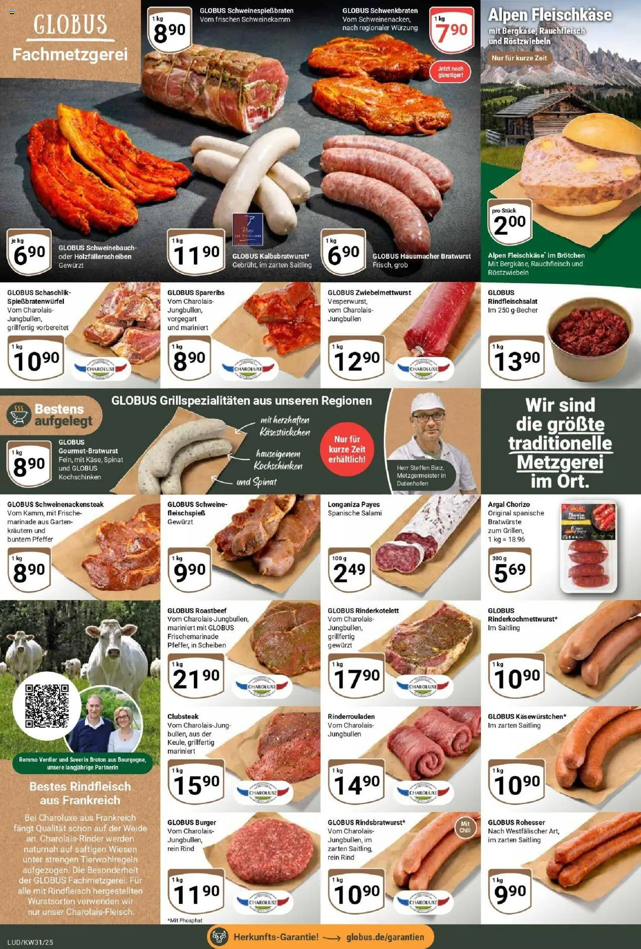 Globus prospekt Ludwigshafen-Oggersheim	 - gültig ab dem 28.07.2025 | Seite: 8 | Produkte: Rinderrouladen, Bratwurst, Chili, Salami