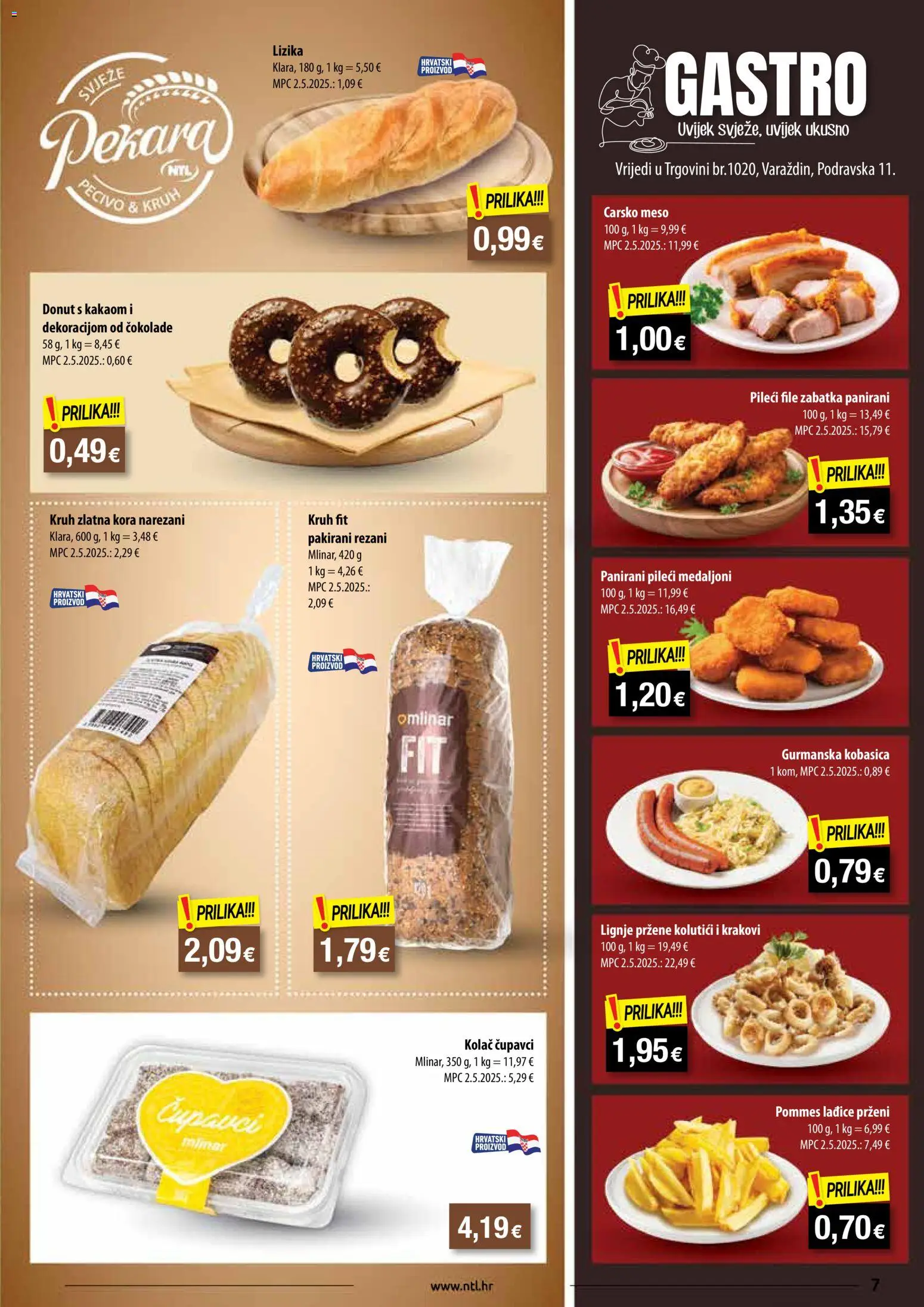 NTL katalog | vrijedi od 26.11.2025 | Stranica: 7 | Proizvodi: Carsko meso, Meso, Lignje, Kobasica