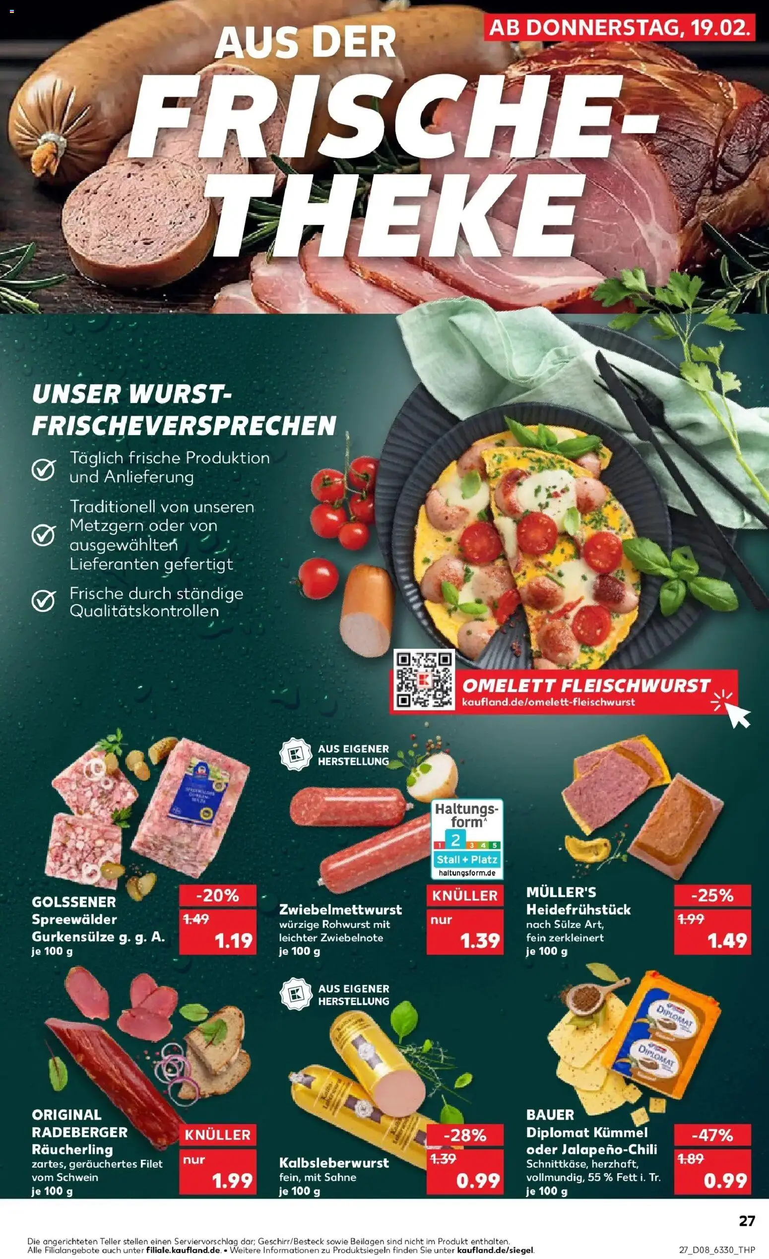 Kaufland prospekt Hamburg	 – gültig ab 22.02.2026 | Seite: 27 | Produkte: Theke, Wurst, Sahne
