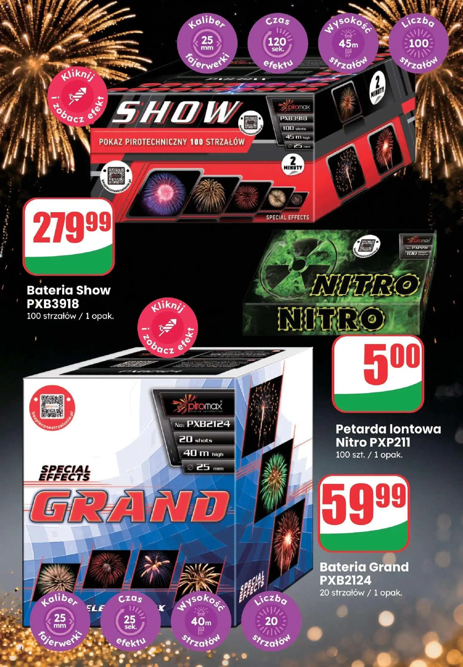 Dino Gazetka - Fajerwerki od 14.12.2025 | Strona: 4 | Produkty: Fajerwerki, Bateria