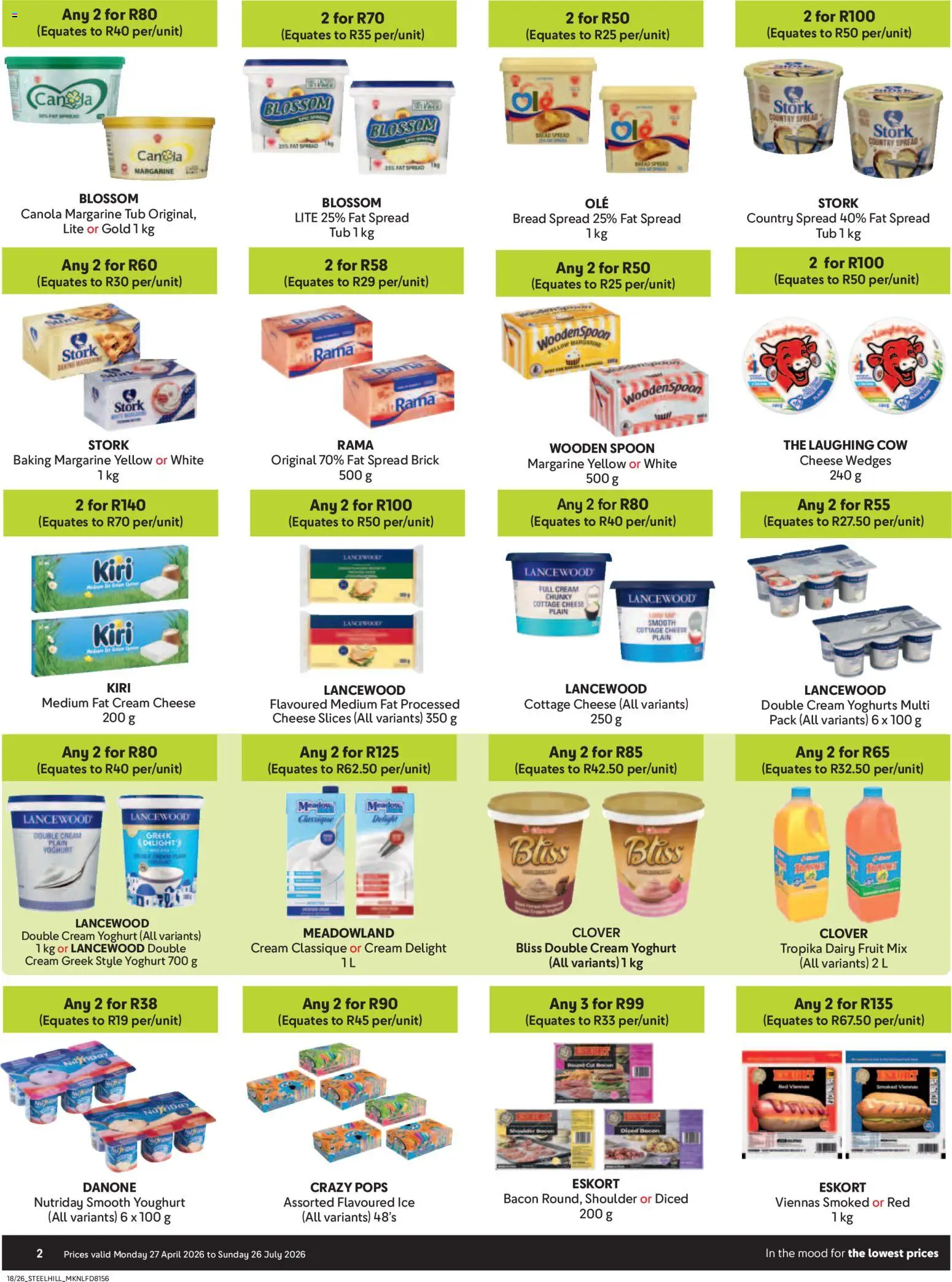 New Makro catalogue – valid from 27.04.2026 | Page: 2 | Products: Yoghurt, Bread, Margarine, Bacon