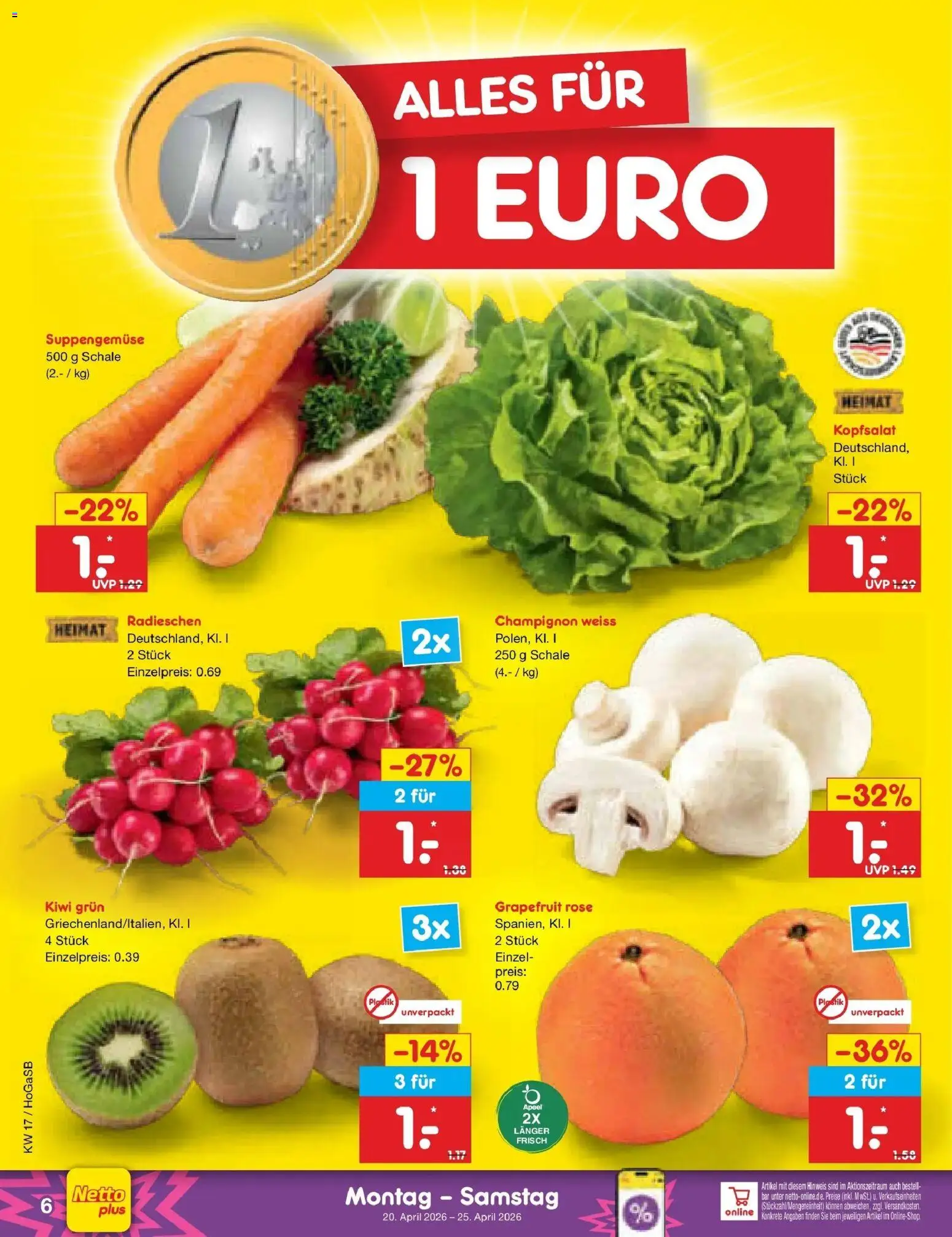 Netto Marken-Discount Prospekt Hannover	 – gültig ab 20.04.2026 | Seite: 8 | Produkte: Grapefruit, Kiwi