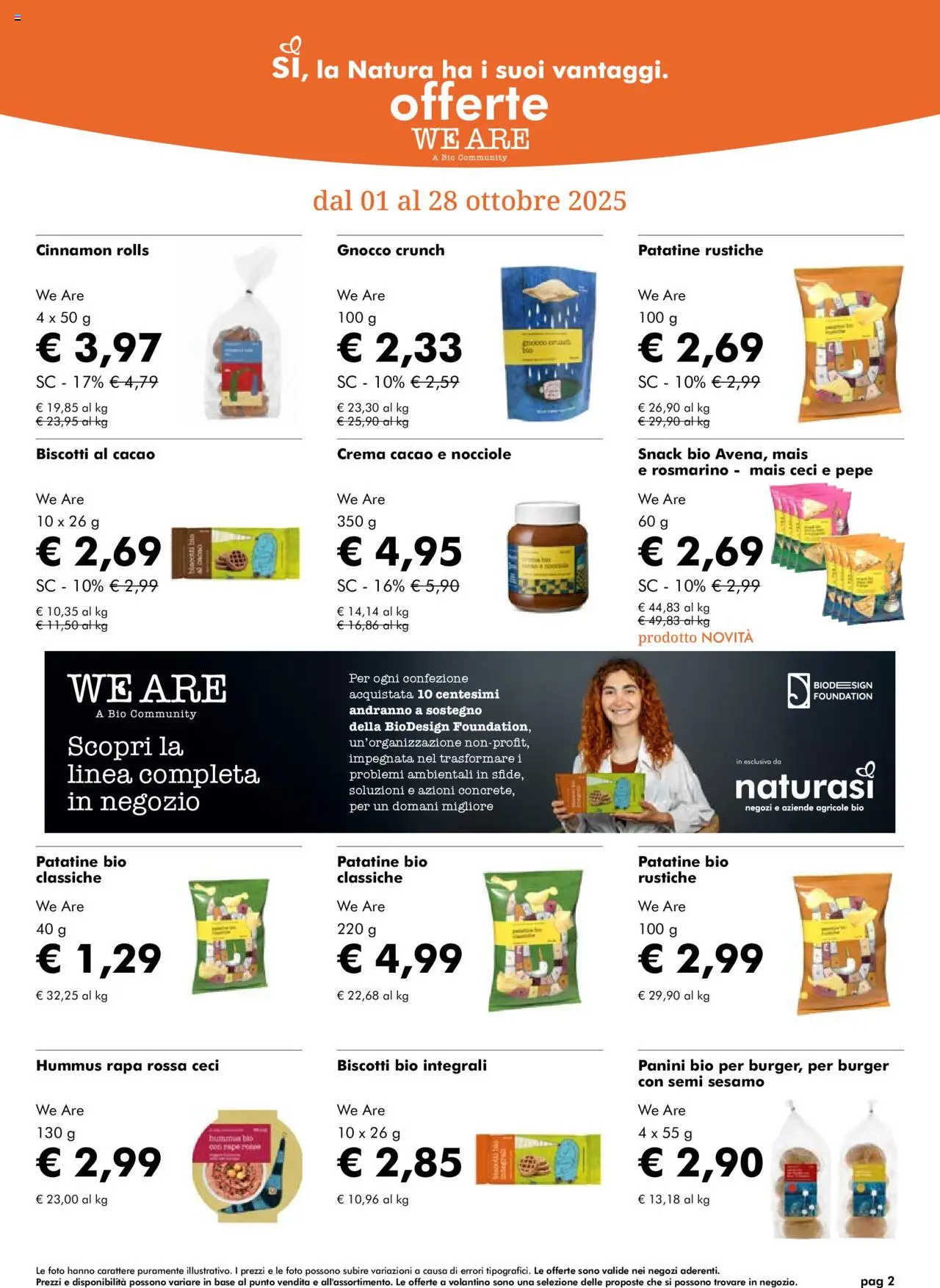 Volantino Natura Sì del 01.10.2025 | Pagina: 2 | Prodotti: Crema, Rosmarino, Nocciole, Hummus
