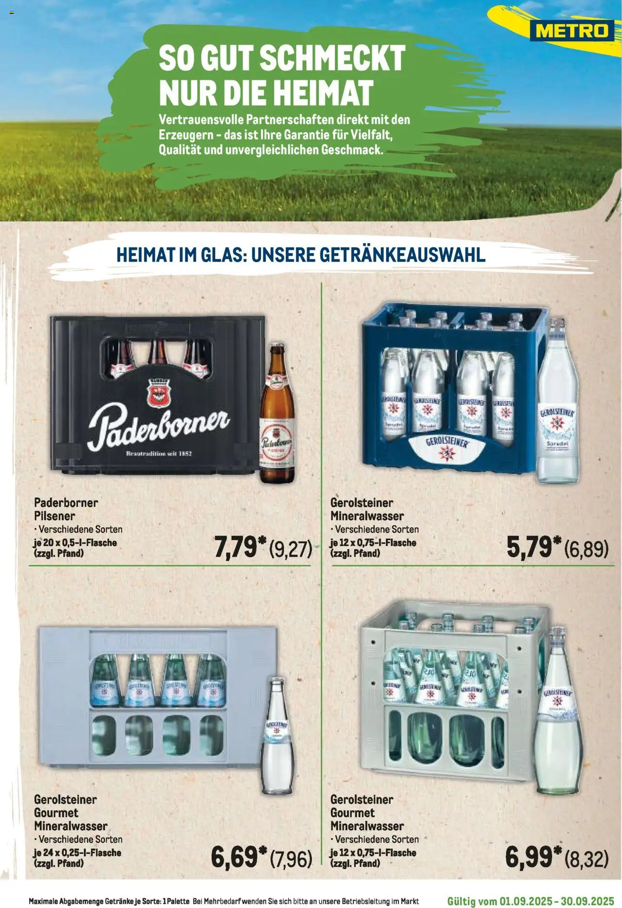Metro Regionaler Flyer - gültig ab dem 01.09.2025 | Seite: 9 | Produkte: Mineralwasser, Gerolsteiner