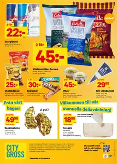 City Gross reklamblad aktuell från 15.09.2025 | Sida: 16 | Produkter: Galler, Chips, Energidryck, Bananer
