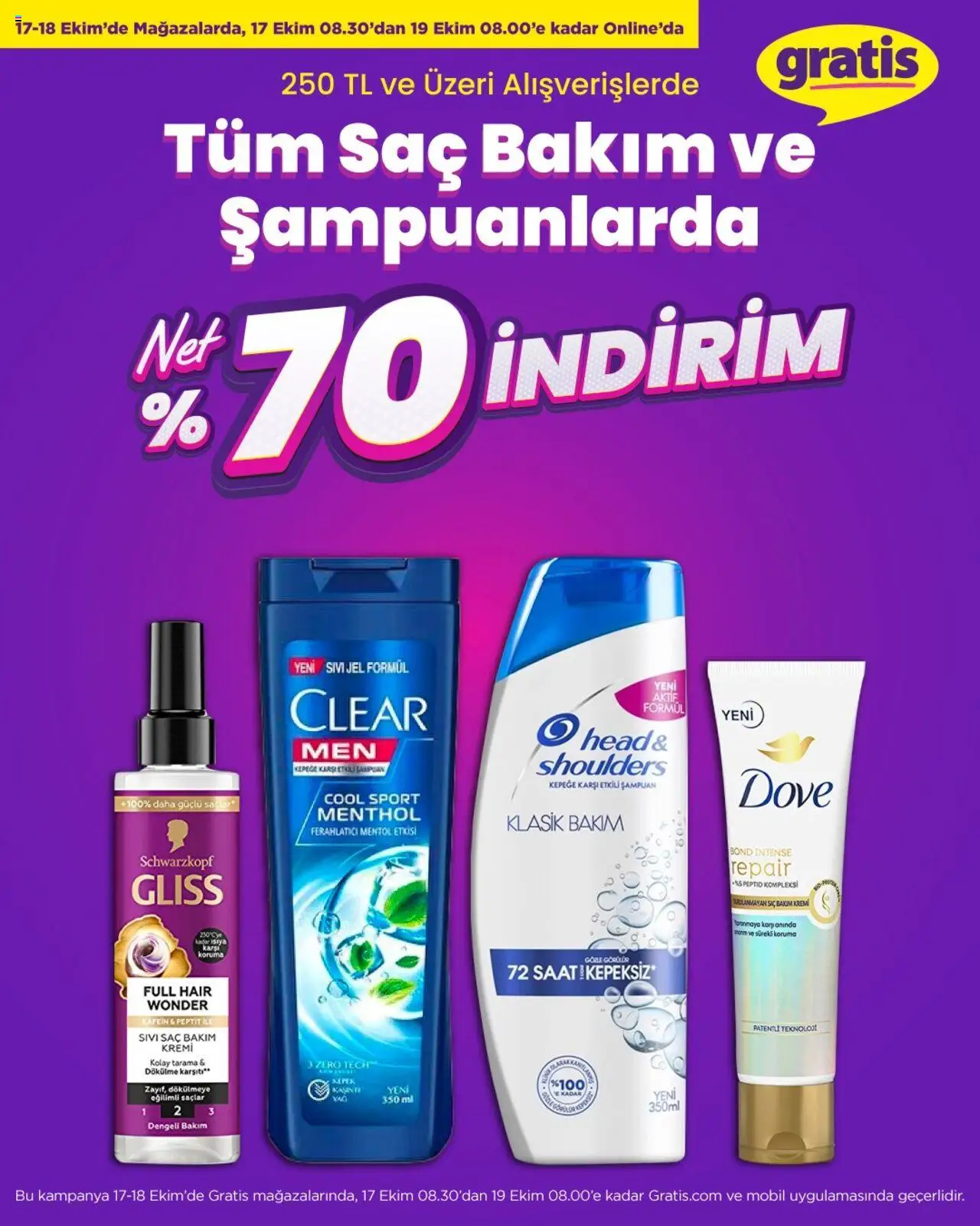 Gratis İndirim - 17.10.2025 tarihinden itibaren geçerlidir | Sayfa: 14 | Ürünler: Şampuan, Saat