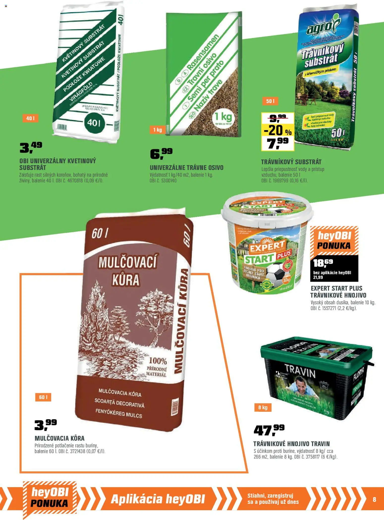 Nové OBI akcie – leták je platný od 01.03.2026 | Strana: 9 | Produkty: Mulčovacia kôra, Substrát